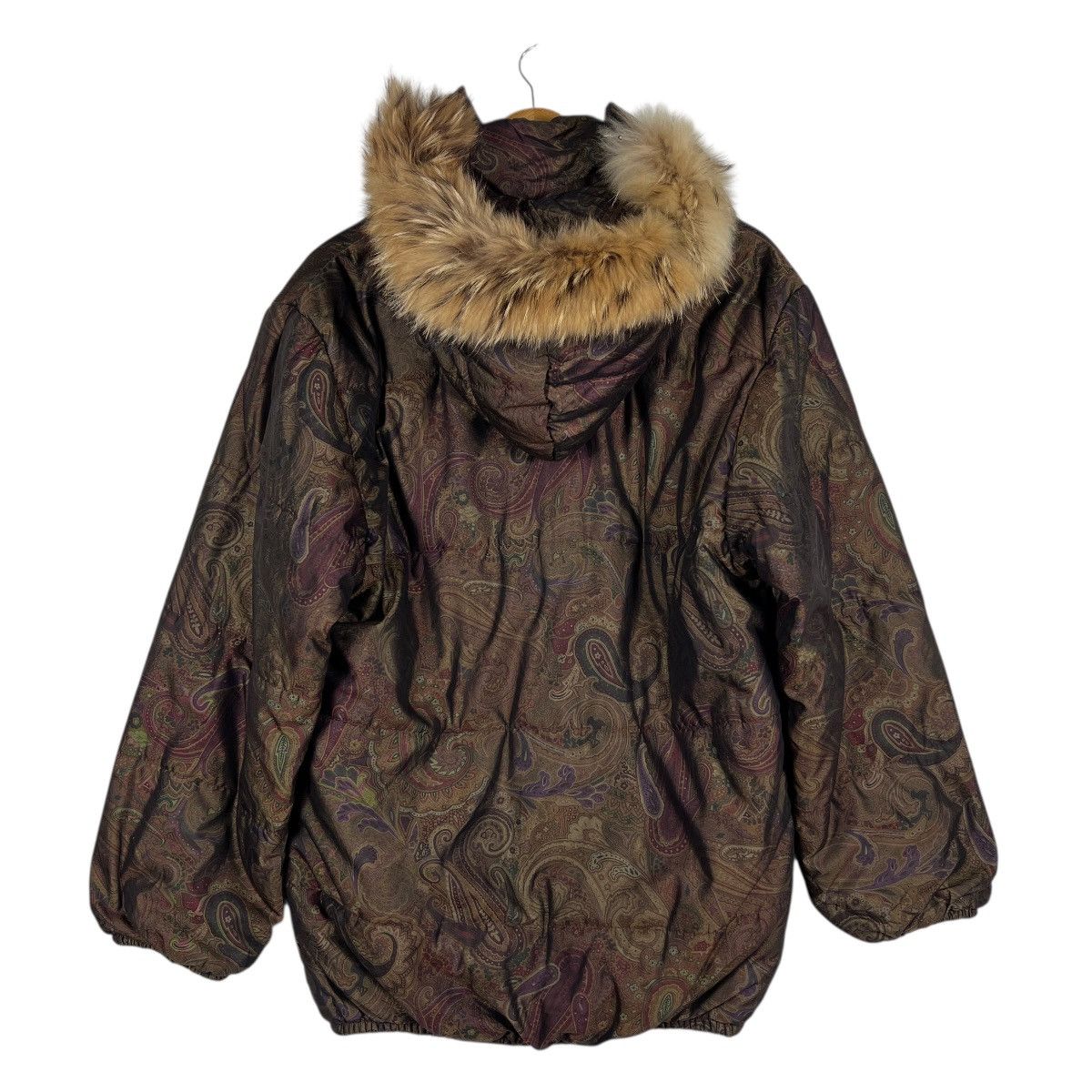 Artisan Outfitters 🔥Artisan Fur Trim Paisley Light Puffer Jacket Made In Italy Size M / US 6-8 / IT 42-44 - 3 Thumbnail