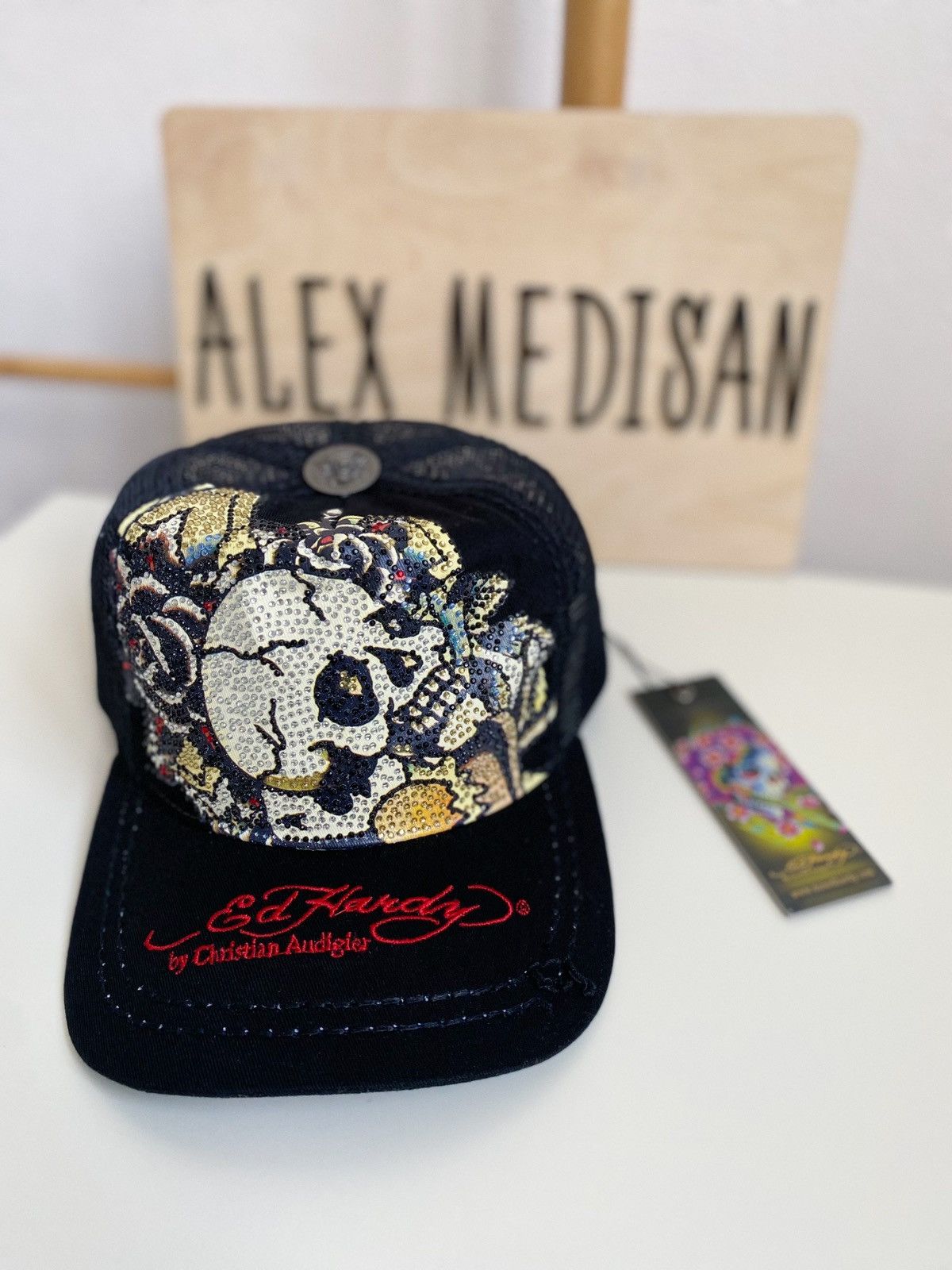 Ed Hardy Ed Hardy Cristian Audigier Skull heart & cards cap Size ONE SIZE - 3 Thumbnail