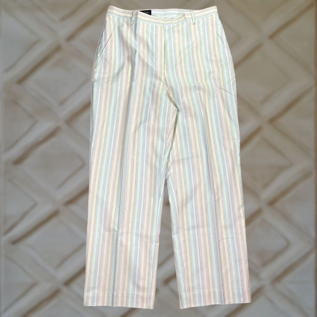 Brooks Brothers Brooks Brothers Women's Wide Leg Dress Pants Pastel Striped 12 Size 34" / US 12 / IT 48 - 1 Thumbnail