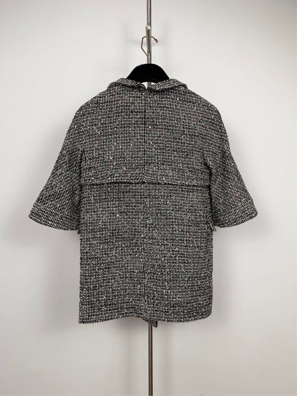 Chanel Chanel Gray Wool Blend Petite Chambray Knit Shawl Jacket Size XS / US 0-2 / IT 36-38 - 2 Thumbnail
