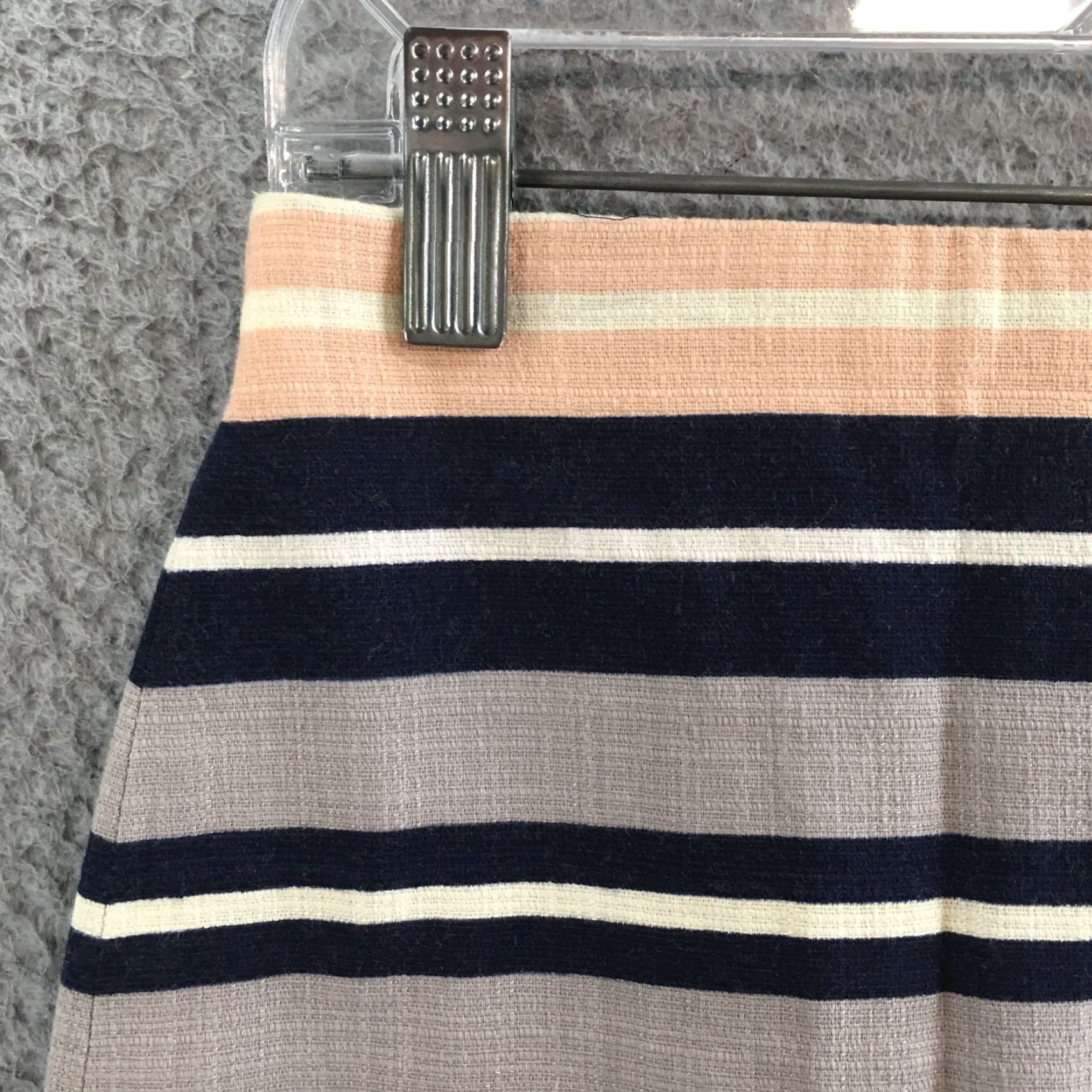 Ann Taylor Ann Taylor Skirt Womens 2 Straight 7 Pencil Cotton Blend Multicolor Striped Knee Length Zipper Lined Casual Business Size 26" / US 2 / IT 38 - 3 Thumbnail