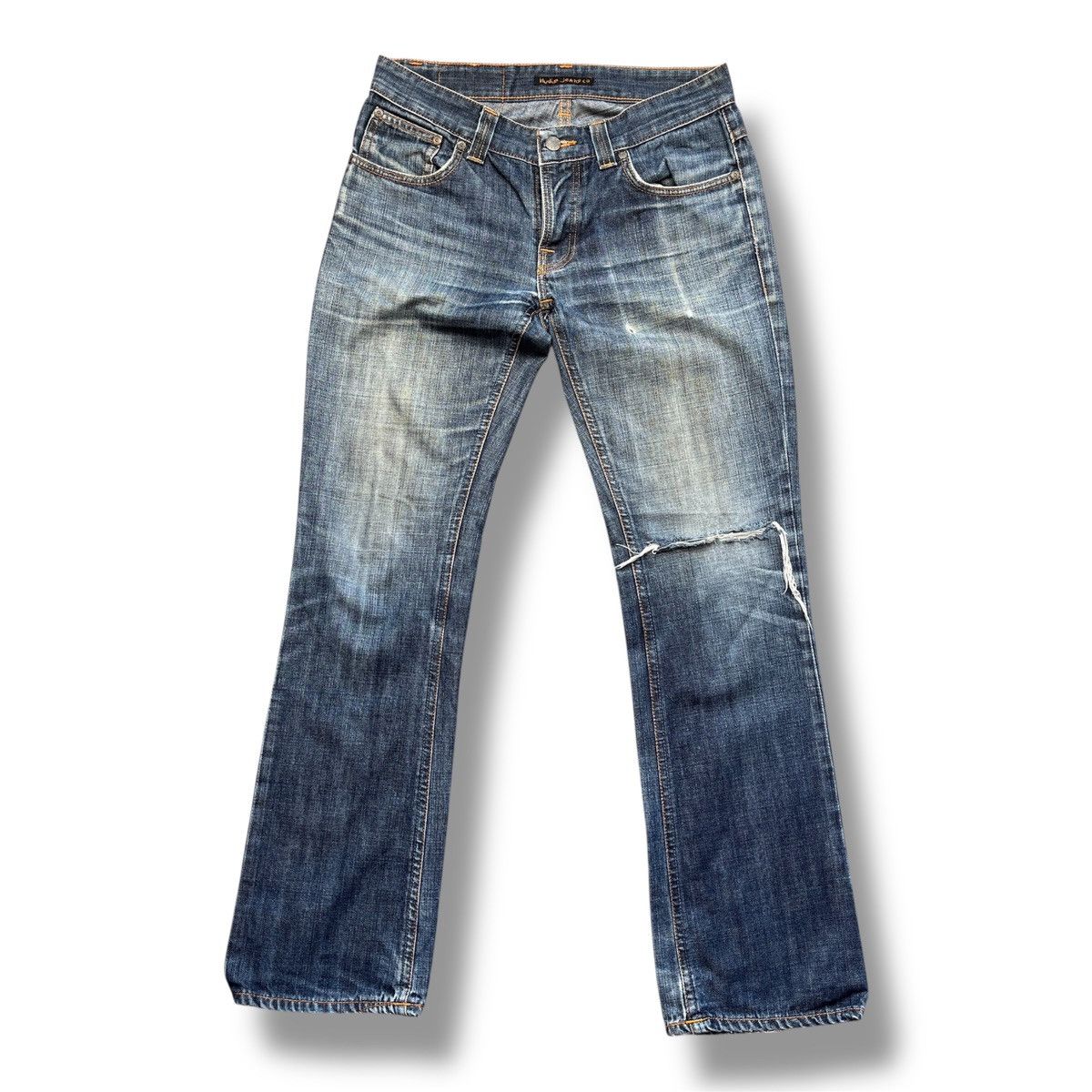 Nudie Jeans DISTRESSED NUDIE JEANS BOOTCUT OLA RIPPED KNEE JAPAN Size US 30 / EU 46 - 3 Thumbnail