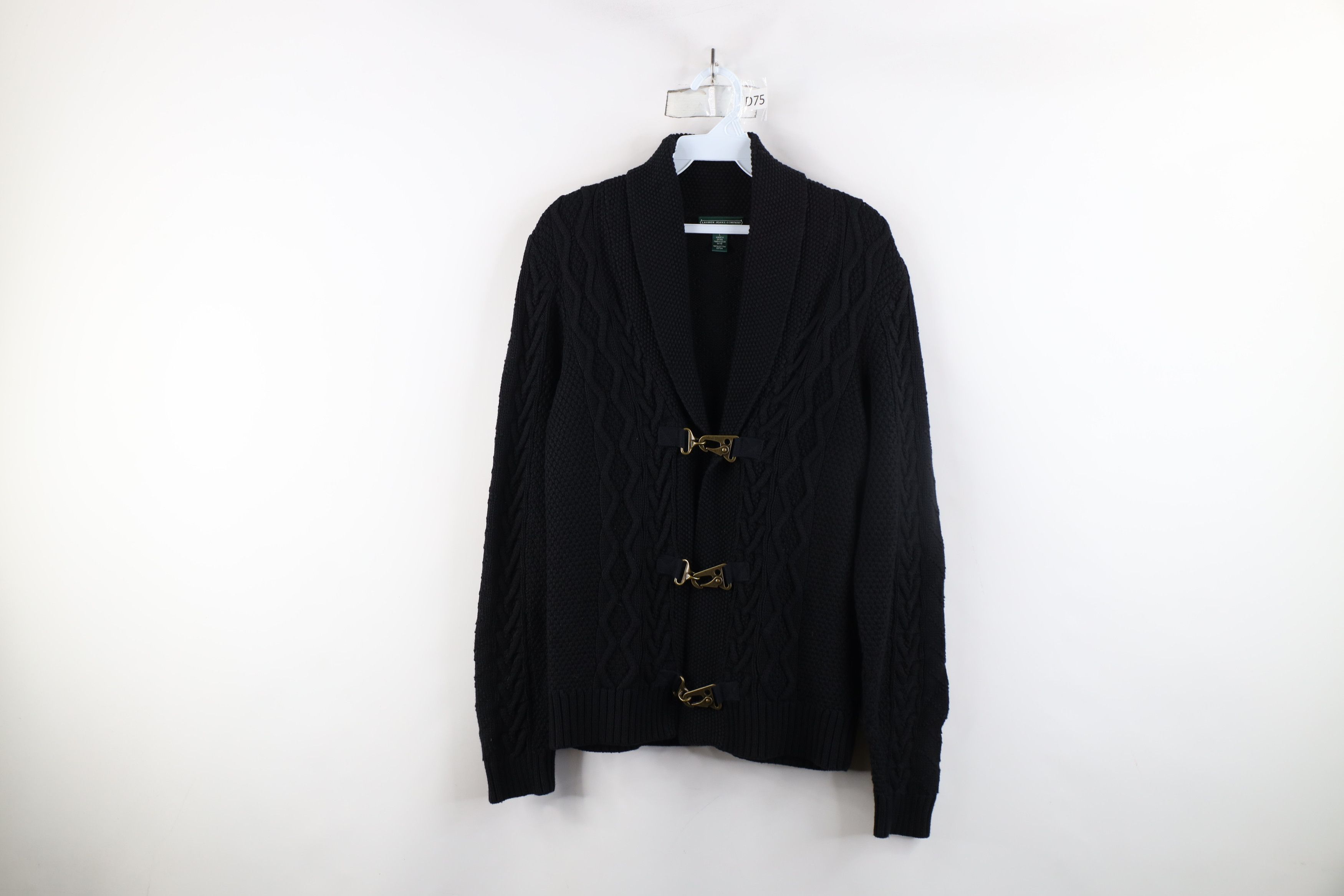 Ralph Lauren × Vintage Vintage 90s Ralph Lauren Cable Knit Cardigan Sweater Size L / US 10 / IT 46 - 1 Thumbnail
