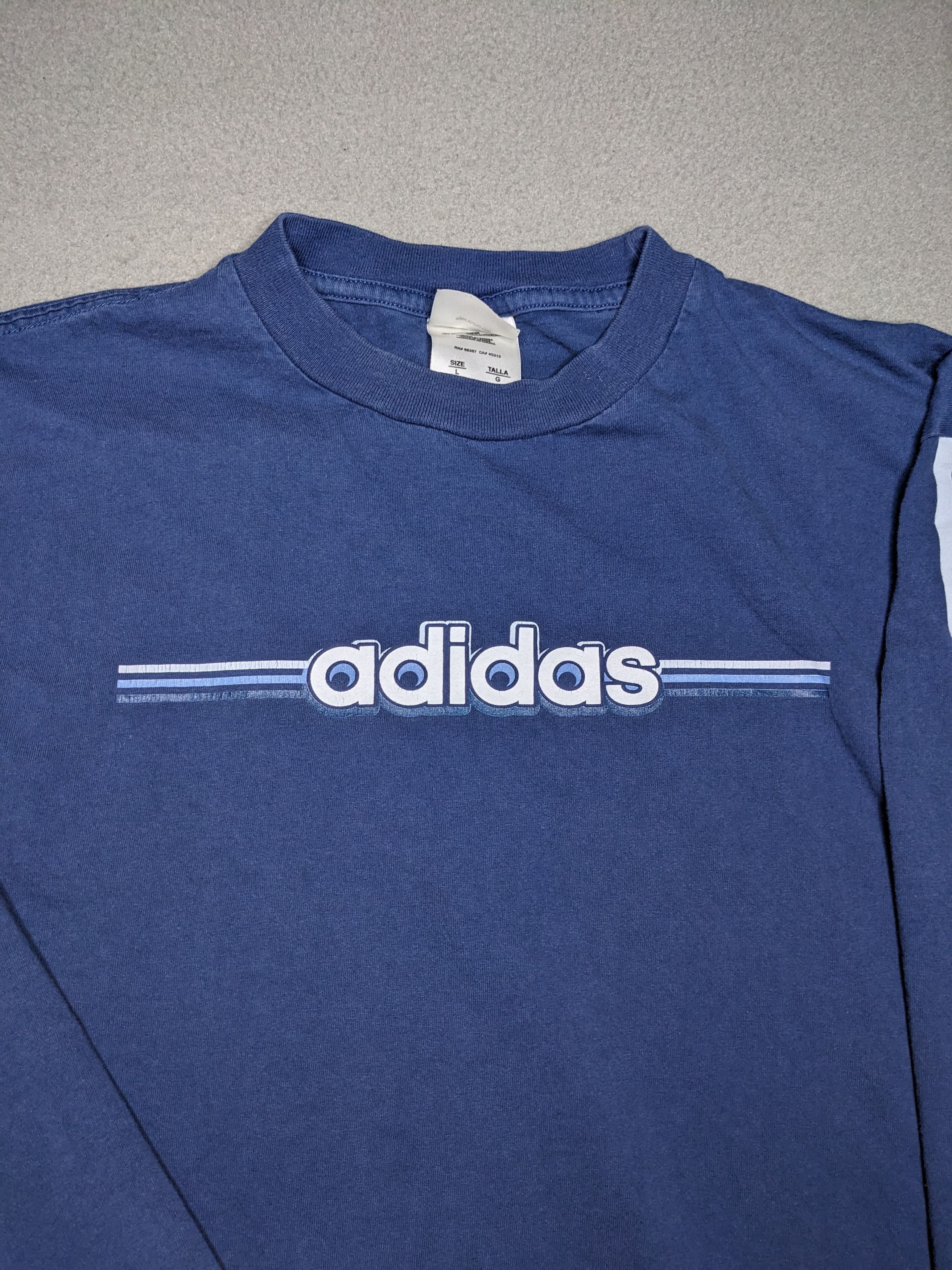 Adidas VTG 90s Adidas Long Sleeve Shirt Large 3 Stripes Canada Size US L / EU 52-54 / 3 - 3 Thumbnail