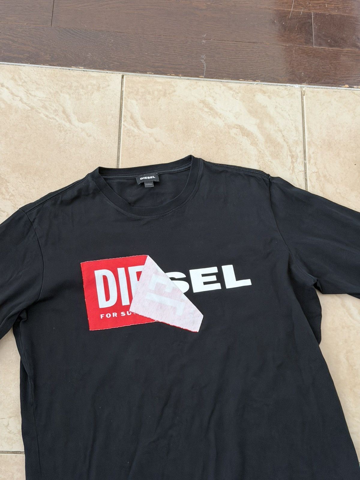 Diesel Vintage Diesel Peel Away Tear Off Double Logo Longsleeve Size US M / EU 48-50 / 2 - 1 Thumbnail