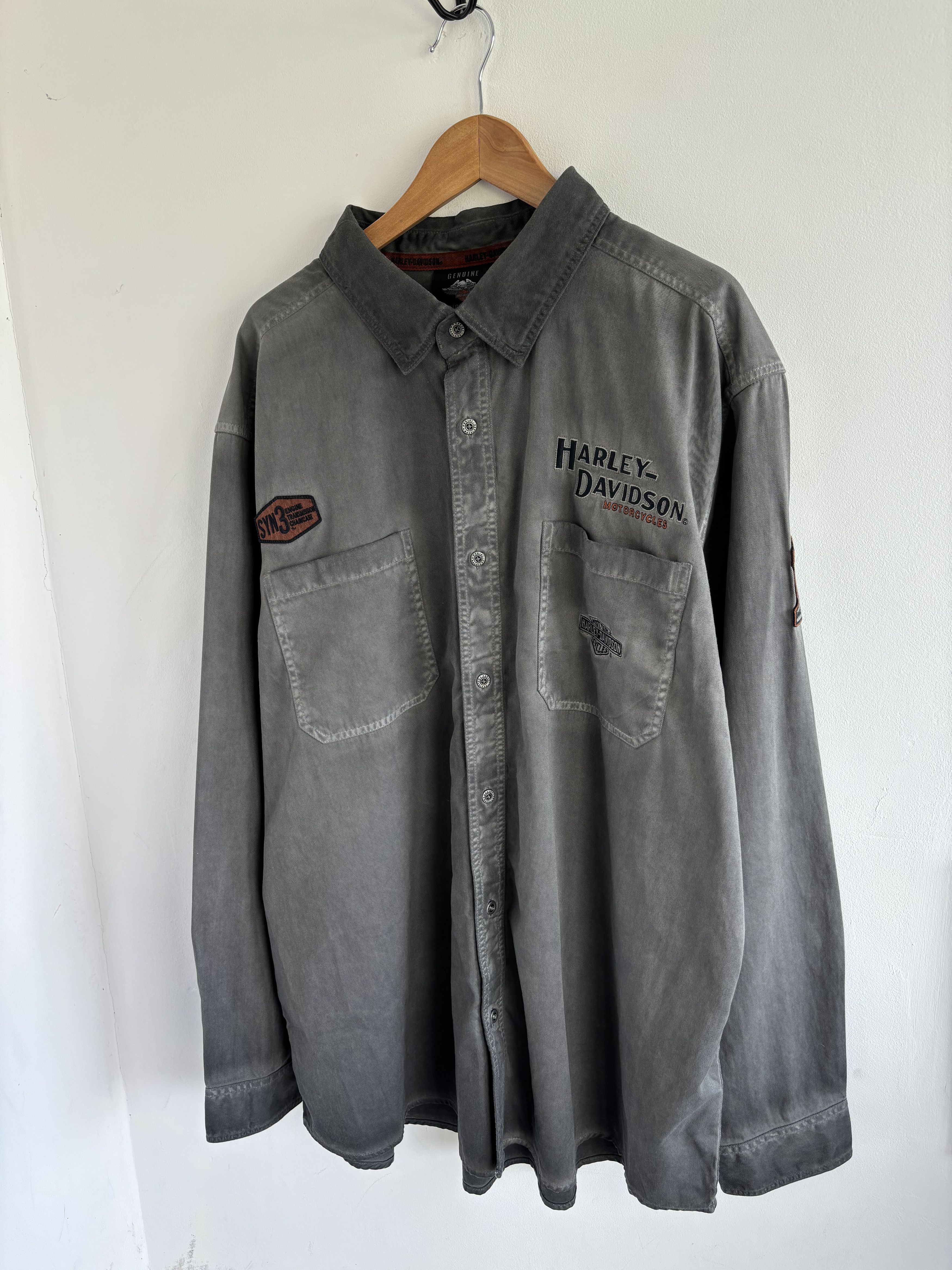 Harley Davidson Harley Davidson Washed Fade Oversized Heavy Shirt Size US XXL / EU 58 / 5 - 1 Thumbnail