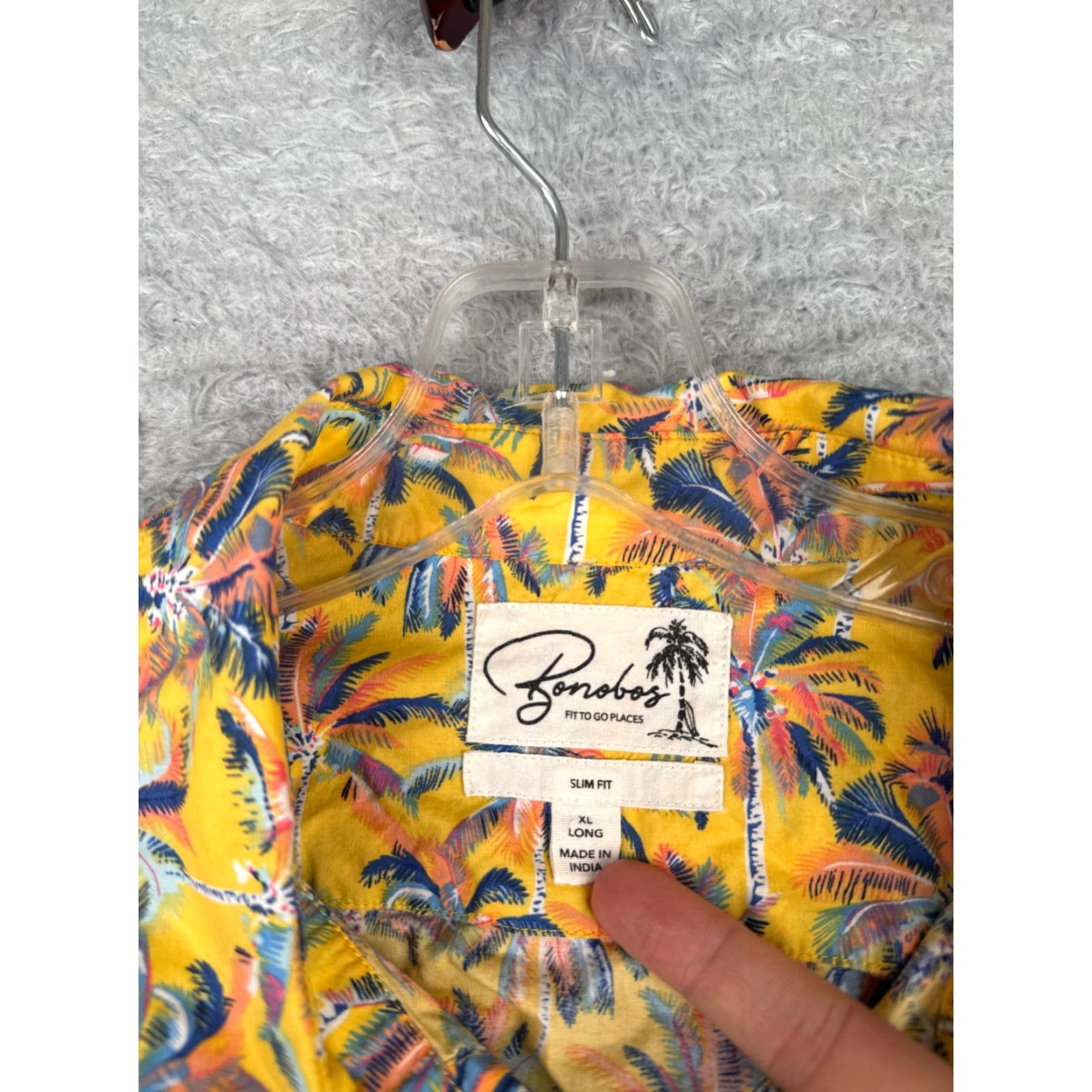 Vintage Goodfellow & Co Hawaiian Shirt Men XL Yellow Floral Slim Fit Cotton Blend Short Sleeve Button-Up Size US XL / EU 56 / 4 - 6 Thumbnail