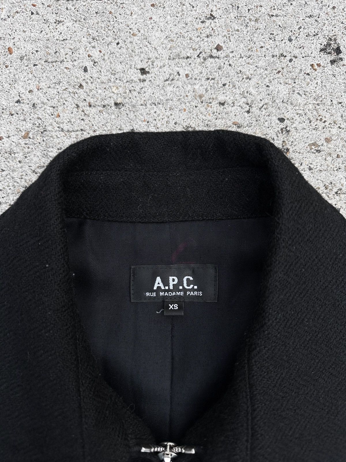 A.P.C. A.P.C. Herringbone Black Wool Bomber Jacket Size US XS / EU 42 / 0 - 5 Thumbnail