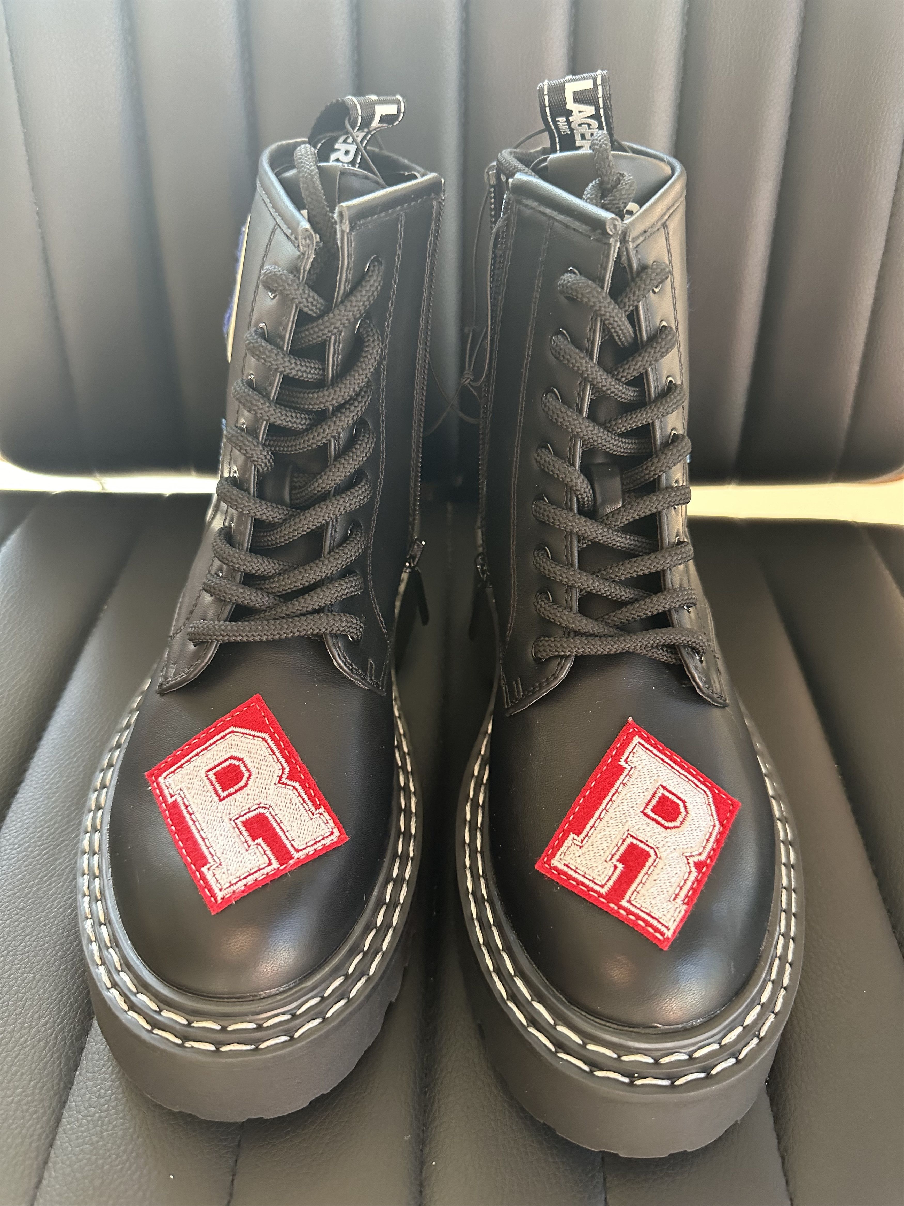 Karl Lagerfeld KARL LARGERFELD Dixie Paris Logo Combat Boot *NO BOX* Size US 5.5 / IT 35.5 - 1 Thumbnail
