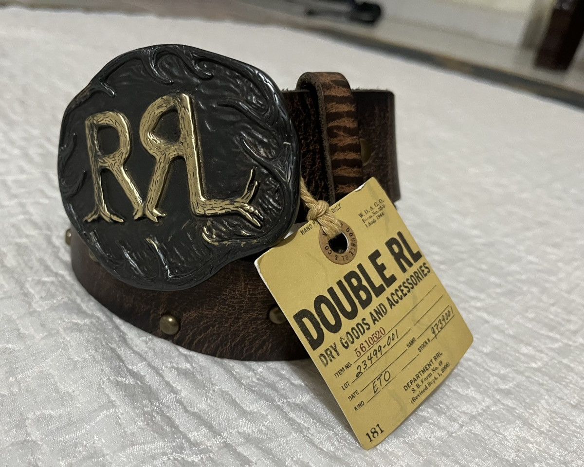 RRL Ralph Lauren RRL BUCKLE BELT BIG LOGO Size 32 - 1 Thumbnail