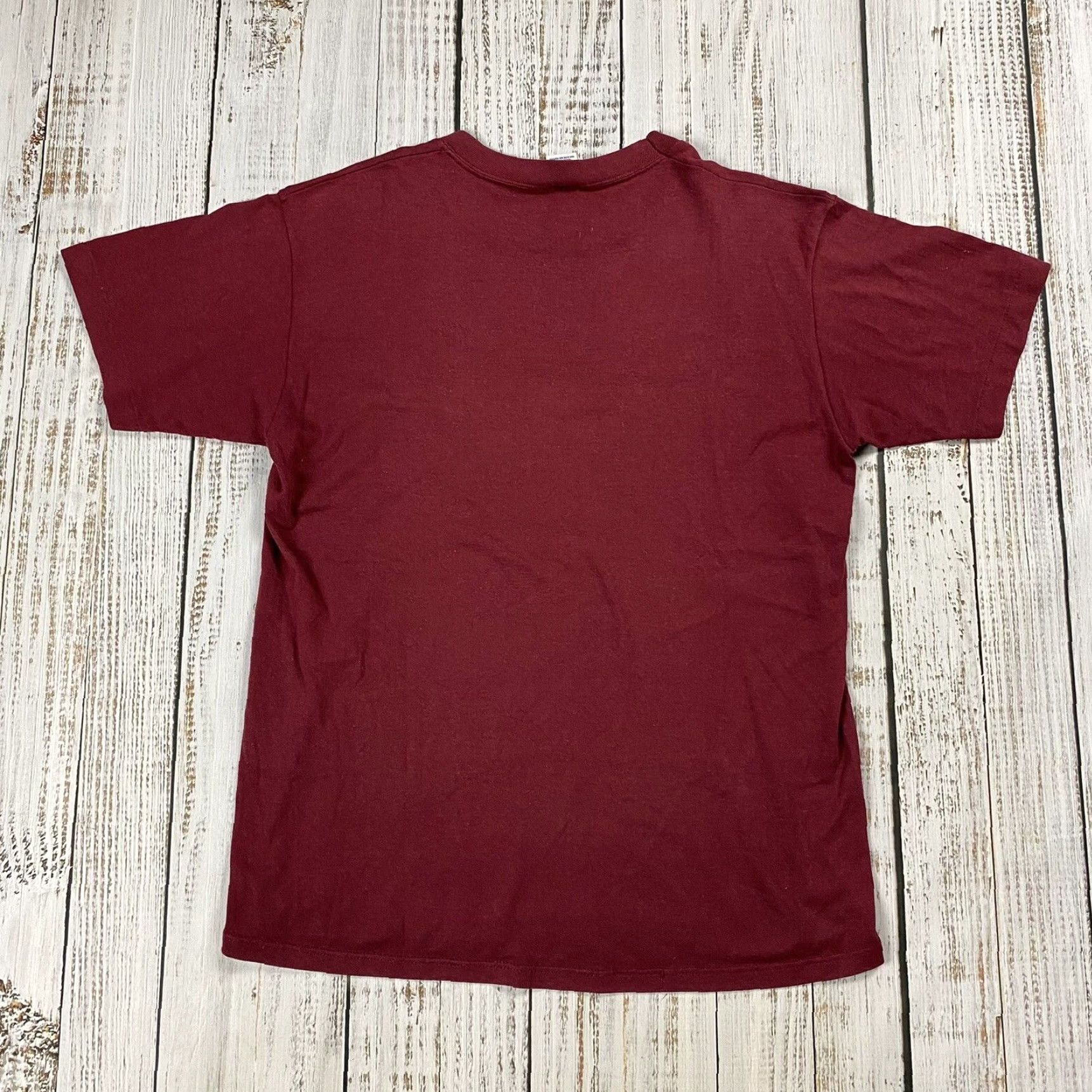 Vintage VINTAGE 1986 JERZEES BY RUSSELL NEW YORK FIRE DRILL T-SHIRT MAROON L Men Size US L / EU 52-54 / 3 - 5 Thumbnail