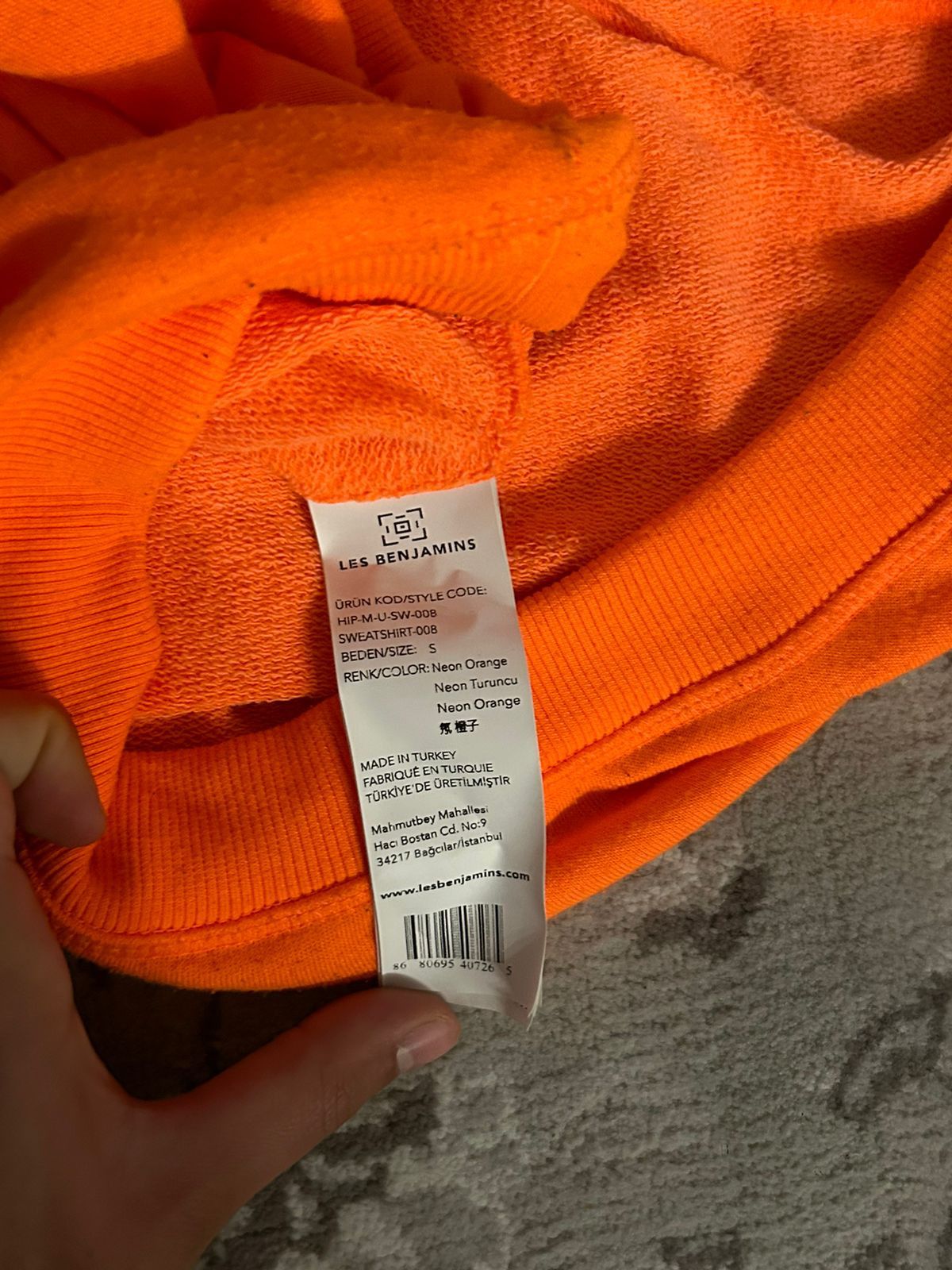 Les Benjamins Les Benjamins Neon Orange Sweater w/ reflective sleeves Size US S / EU 44-46 / 1 - 5 Thumbnail