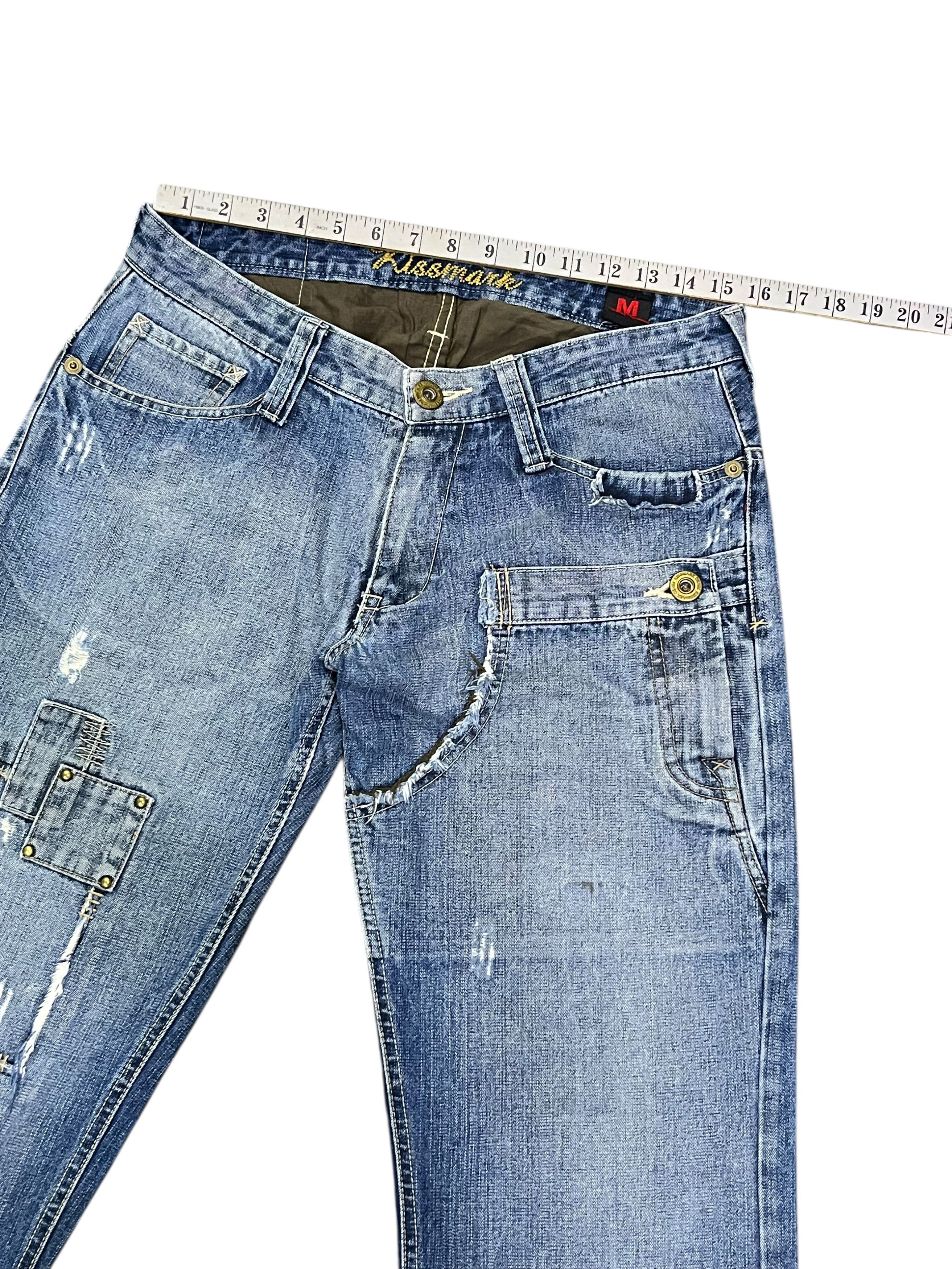 KISS 💋KISSMARK JAPAN Sick Design Half Double Waist Denim Jeans Size US 31 - 14 Thumbnail