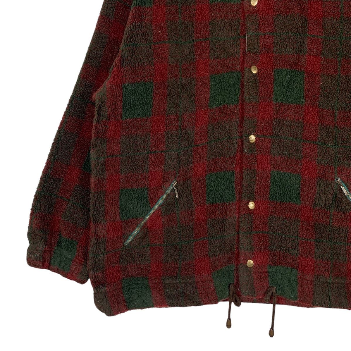 Lacoste LACOSTE Red Tartan Checked Fleece Jacket #1279-C58 Size US XL / EU 56 / 4 - 3 Thumbnail