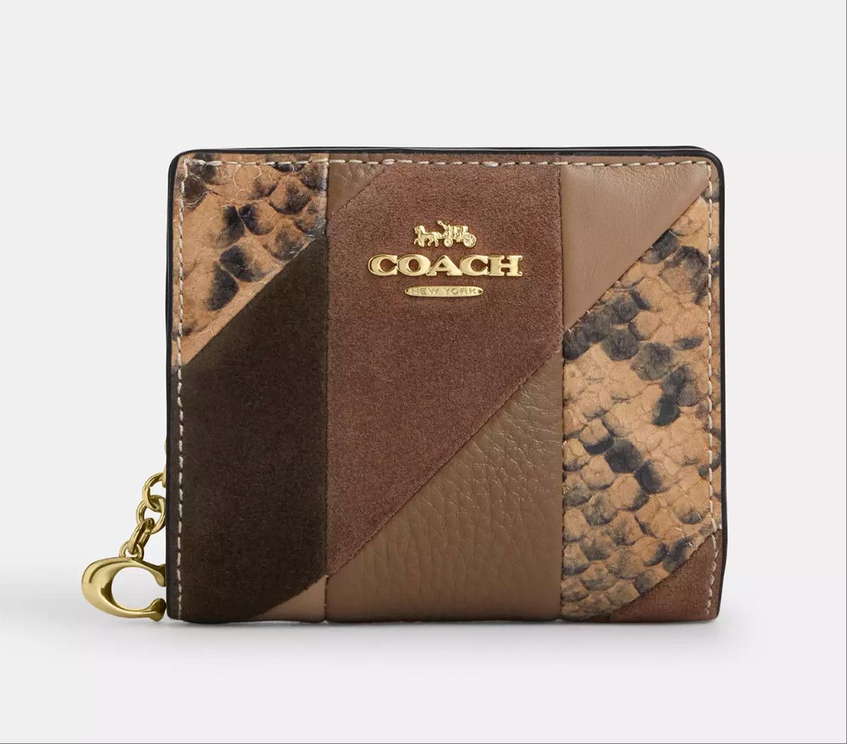 Snap Wallet With Patchwork And Snake Print CCR27