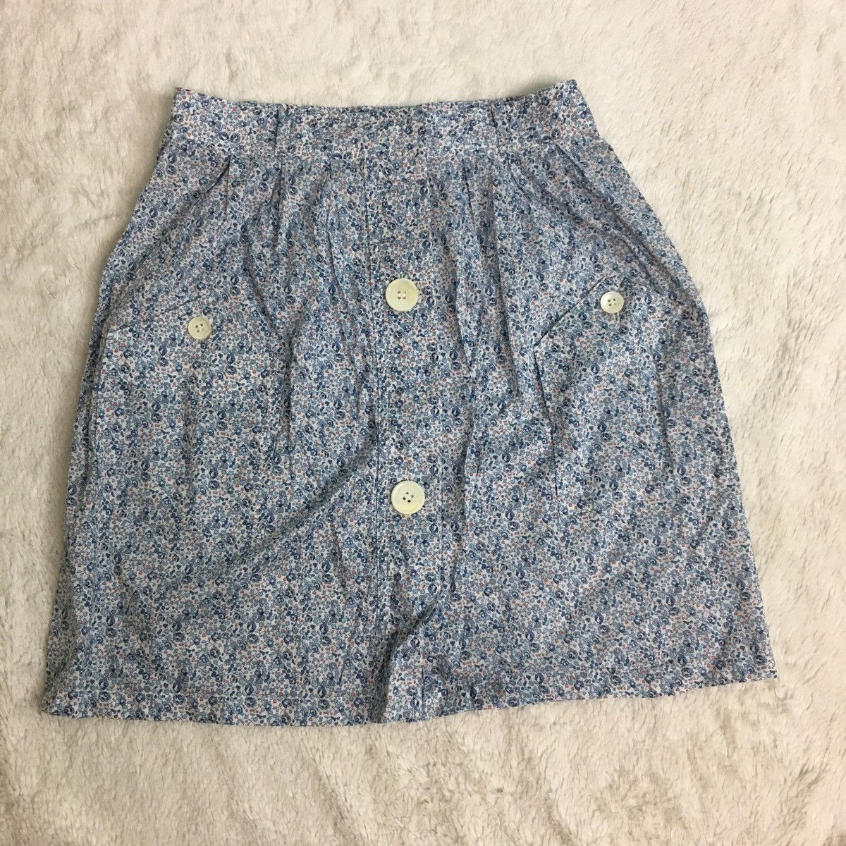 image of A P C Cotton Midi Skirt Size 26 (Xs) in Blue, Women's