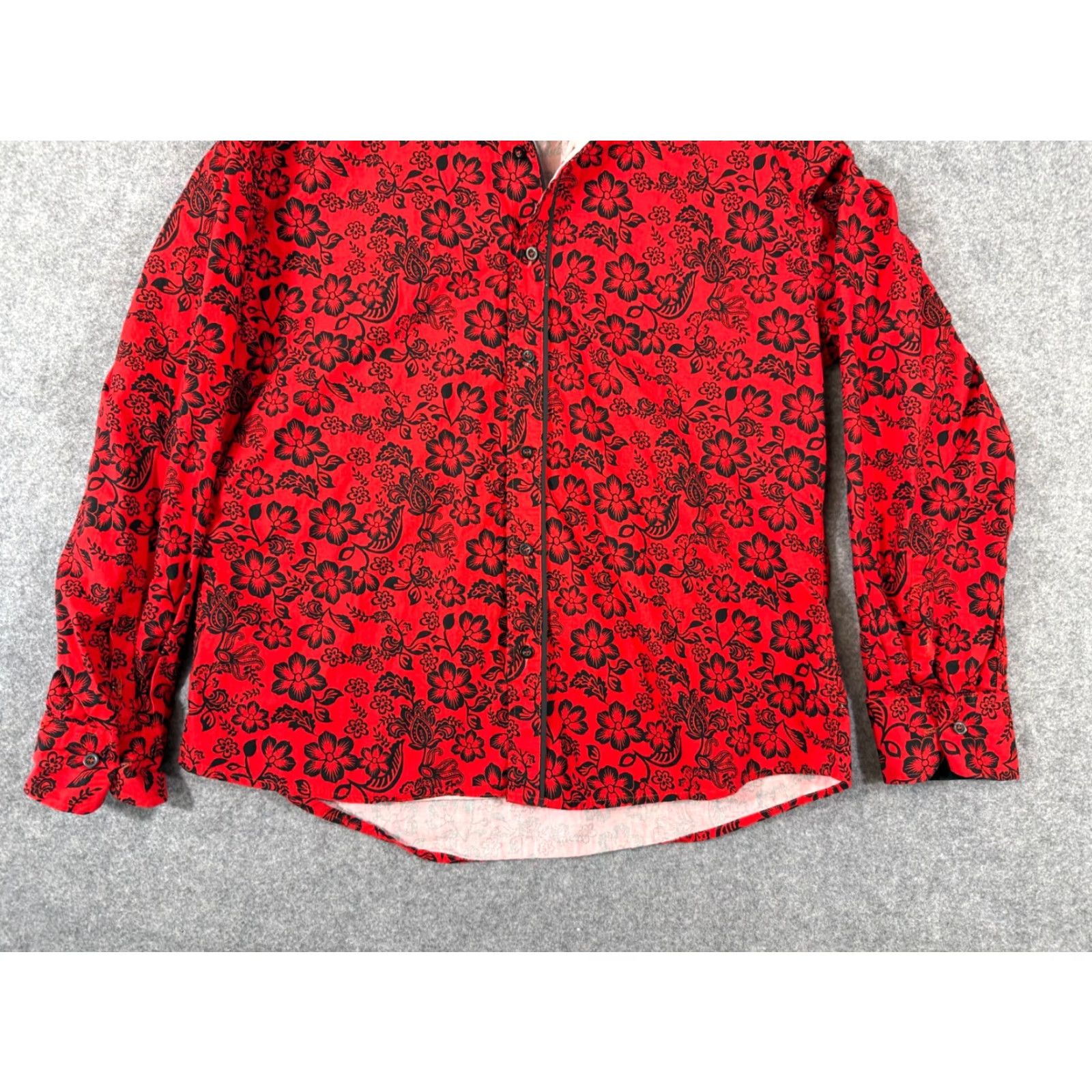 Vintage El General 1901 Western Shirt Mens 2XL Red Black Floral Button-Up Long Sleeve Size US XXL / EU 58 / 5 - 4 Thumbnail