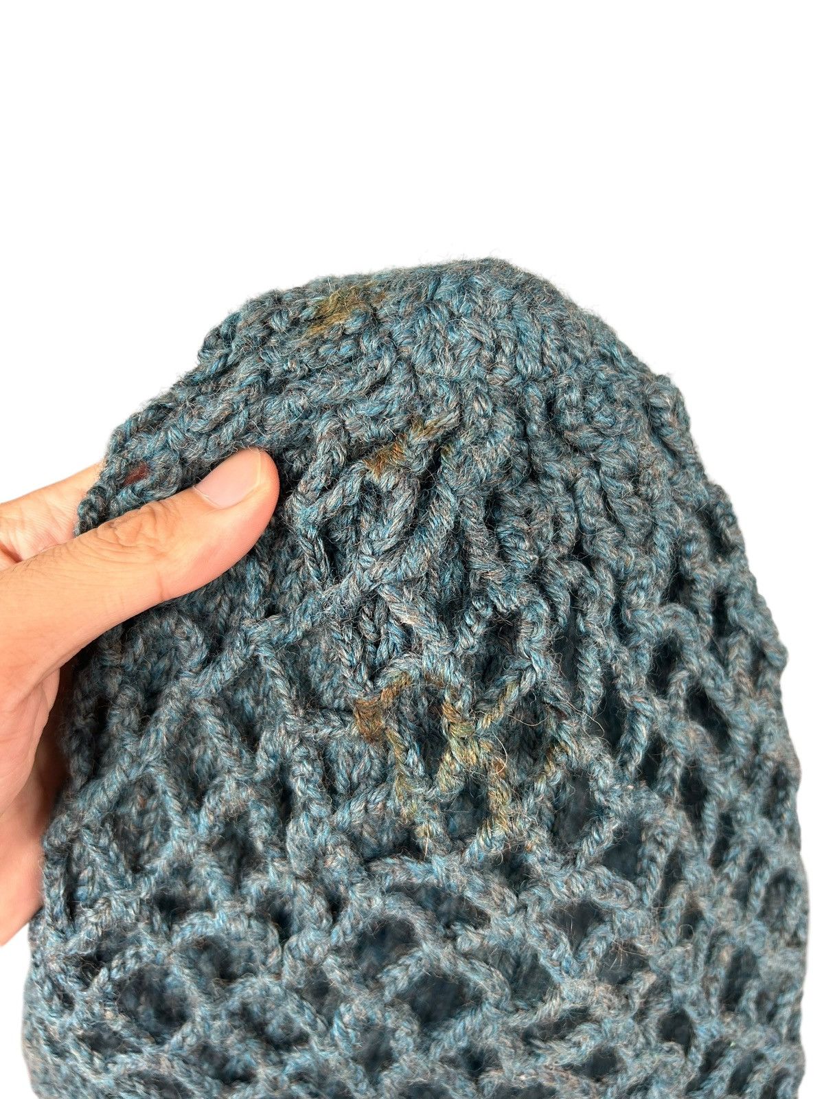 Japanese Brand × Kapital × Vintage Rare' Crochet Knitted handmade Big Beanie Hats ☠️☠️ Size ONE SIZE - 5 Thumbnail