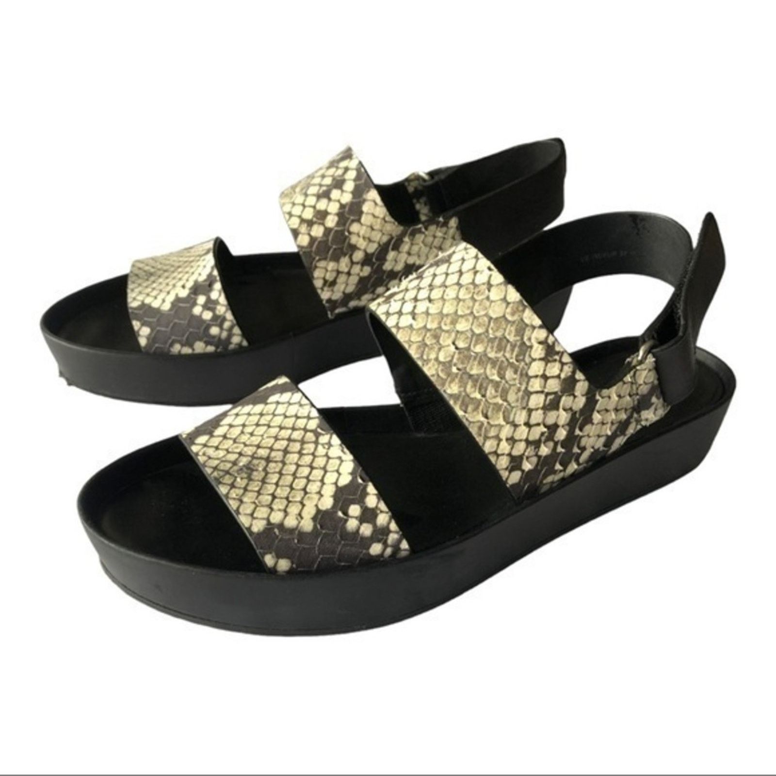 Vince VINCE 'Marett' Python Snakeskin LEATHER Flatform Size 7M Size US 7 / IT 37 - 1 Thumbnail