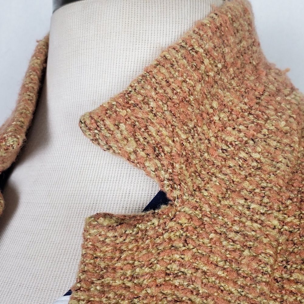 Vintage Vintage Boucle Sweater Blazer Farina Wool M Orange Knit Size M / US 6-8 / IT 42-44 - 4 Thumbnail