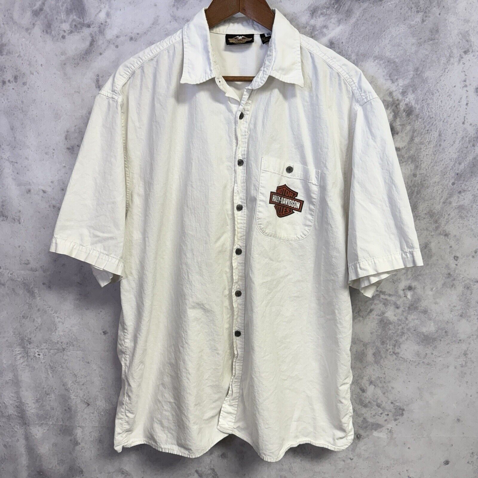 Harley Davidson Harley Davidson Button Up Shirt Mens XL White Short Sleeve B Size US XL / EU 56 / 4 - 2 Thumbnail