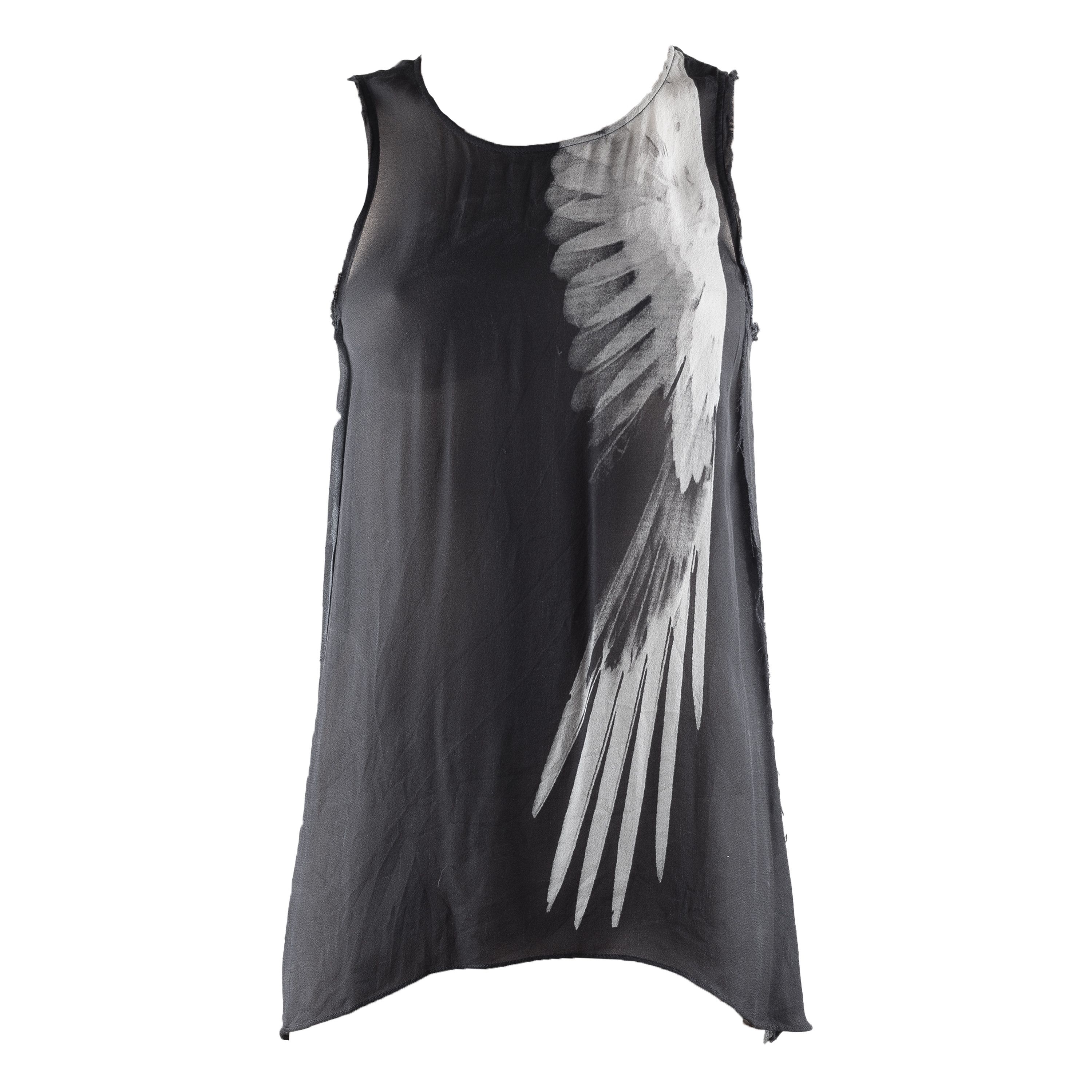 Helmut Lang Helmut Lang "Wing" Black Silk Tank Top (S) Size S / US 4 / IT 40 - 1 Thumbnail