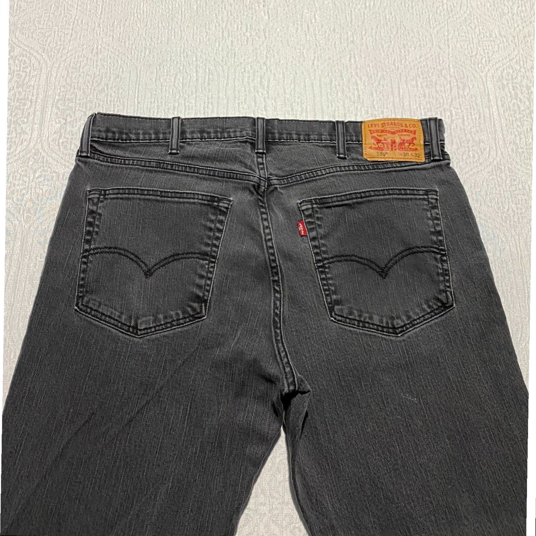 Levi's Levi's 559 Jeans Relaxed Straight Black Denim 38×32 Men 5-Pocket Logo Mens Size US 38 / EU 54 - 3 Thumbnail