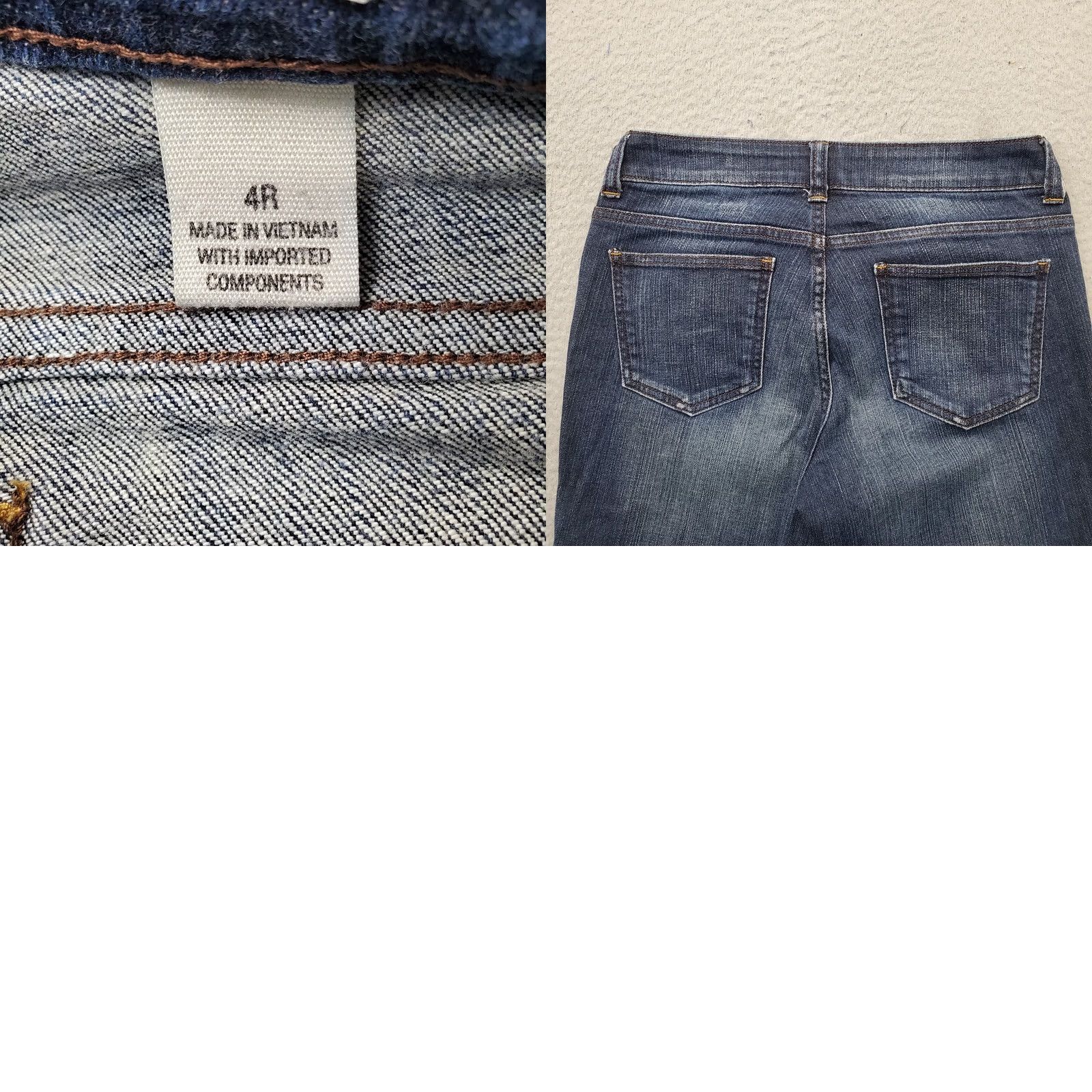 DKNY DKNY Bootcut Jeans Womens Size 4 Blue Denim Stretch Regular Fit Boho Faded Whiskered - 30 In Waist 37.5 In Outseam Size 27" / US 4 / IT 40 - 8 Thumbnail