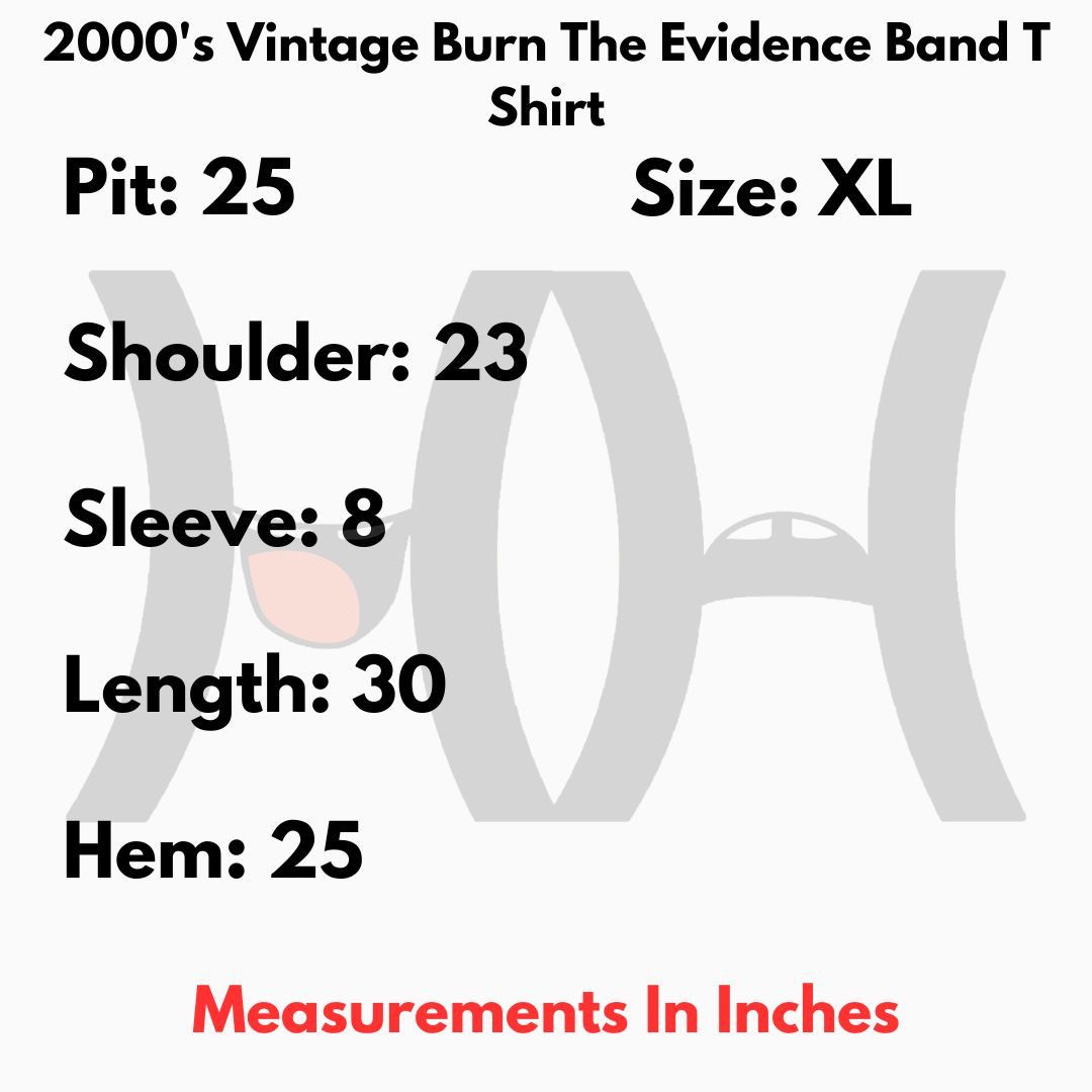 Band Tees × Gildan 2000's Vintage Burn The Evidence Band T Shirt Size US XL / EU 56 / 4 - 4 Thumbnail