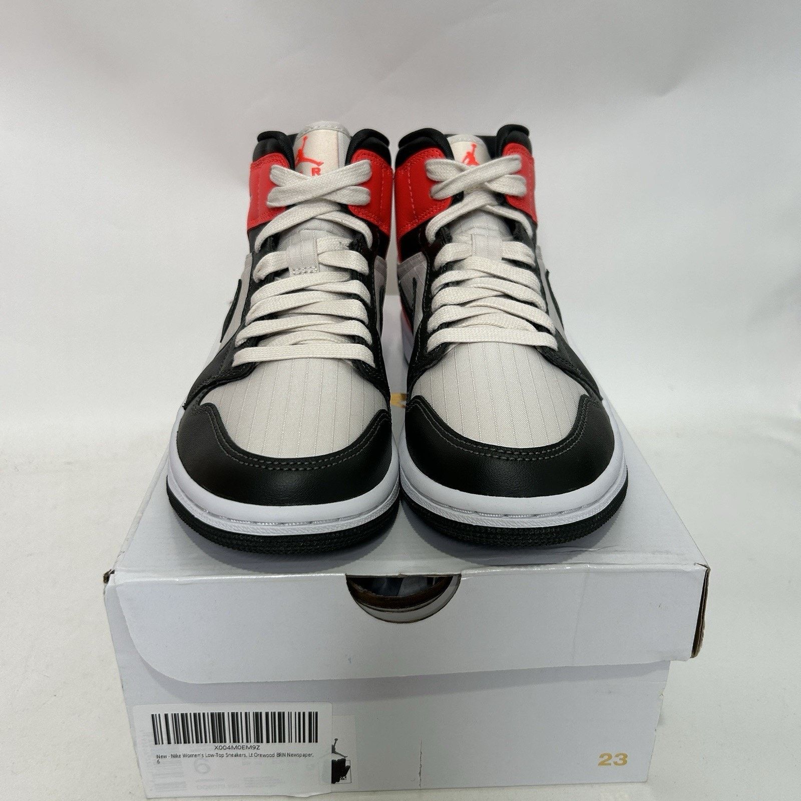 Jordan Brand Nike Air Jordan 1 Mid Retro WMNS “Newsprint/Orewood Brown” Size US 6 / IT 36 - 2 Thumbnail