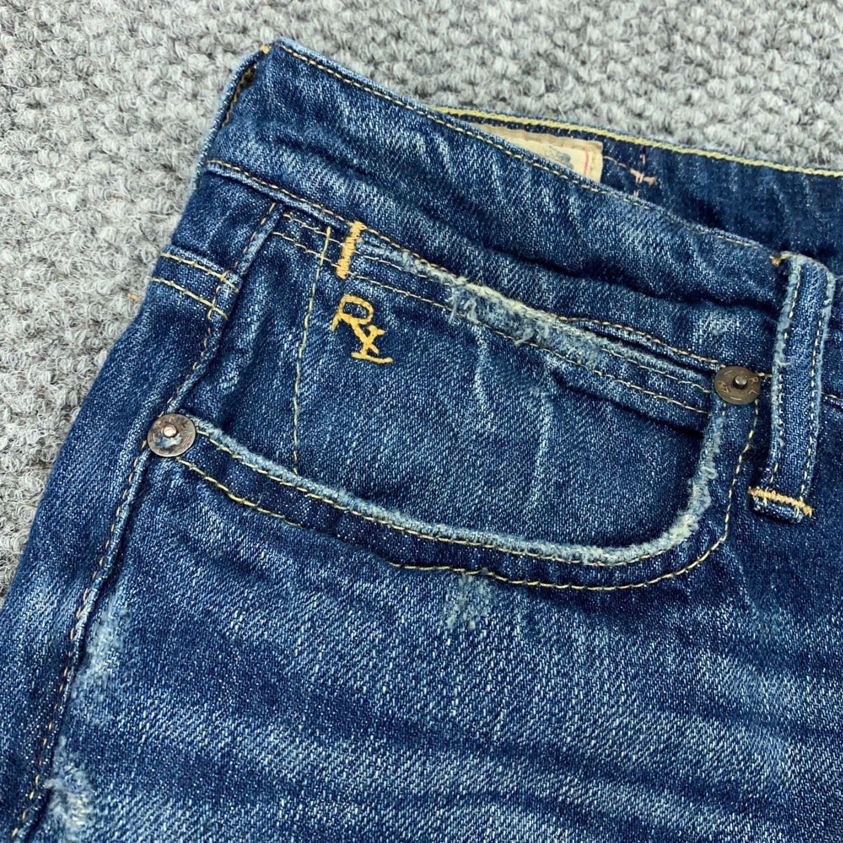 Polo Ralph Lauren VINTAGE Polo Ralph Lauren Jeans Womens Size 30 Slim Boyfriend Distressed Mid Rise Blue Denim Size 33" - 3 Thumbnail