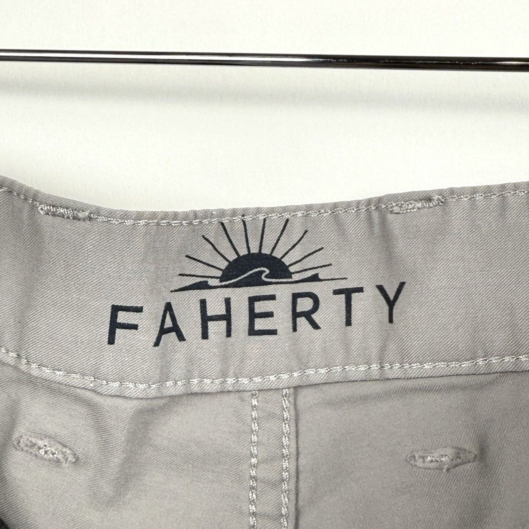 Faherty Faherty Mens Pants 32x28 Reserve Movement 5-Pocket Cotton Blend Chino Straight Leg Front Logo Pocket Size US 32 / EU 48 - 4 Thumbnail