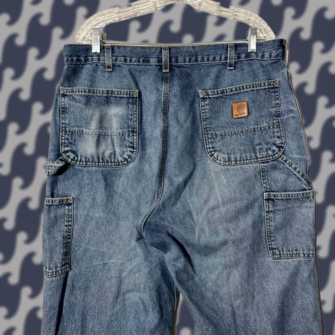 Carhartt VINTAGE Carhartt Loose Original Fit Carpenter Distressed Blue Jeans Men's 38x36 Jeans Men Blue 38 Straight 35in Regular Carhartt Mens Jeans Size US 38 / EU 54 - 1 Thumbnail
