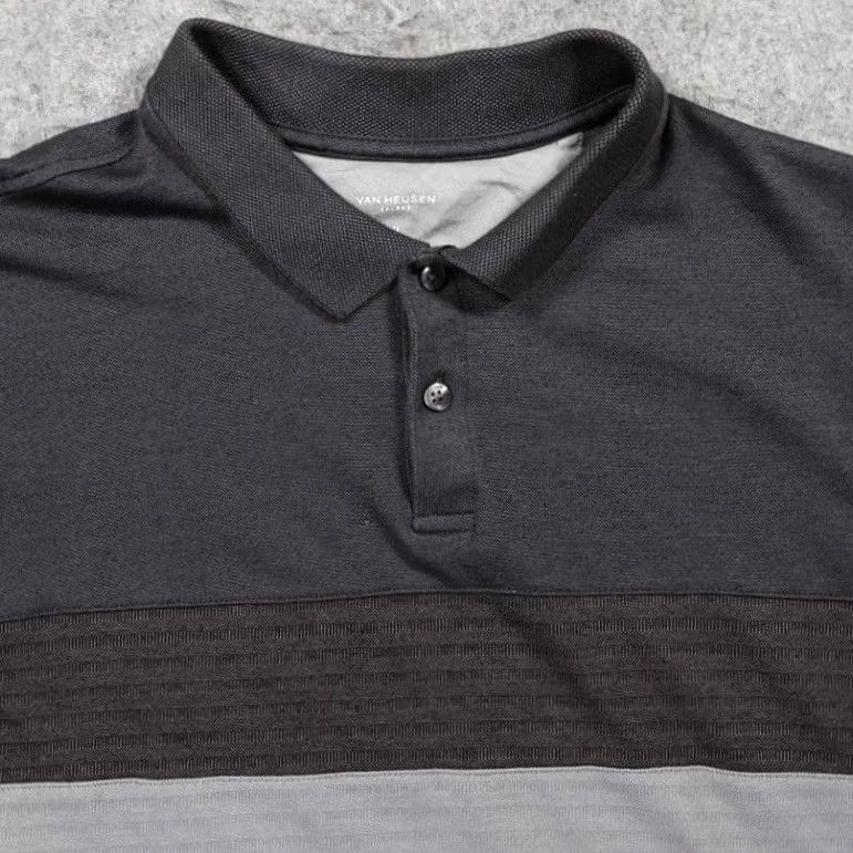 Van Heusen Van Heusen Polo Shirt Mens XL Gray Colorblock Short Sleeve Classic Fit Size US XL / EU 56 / 4 - 3 Thumbnail