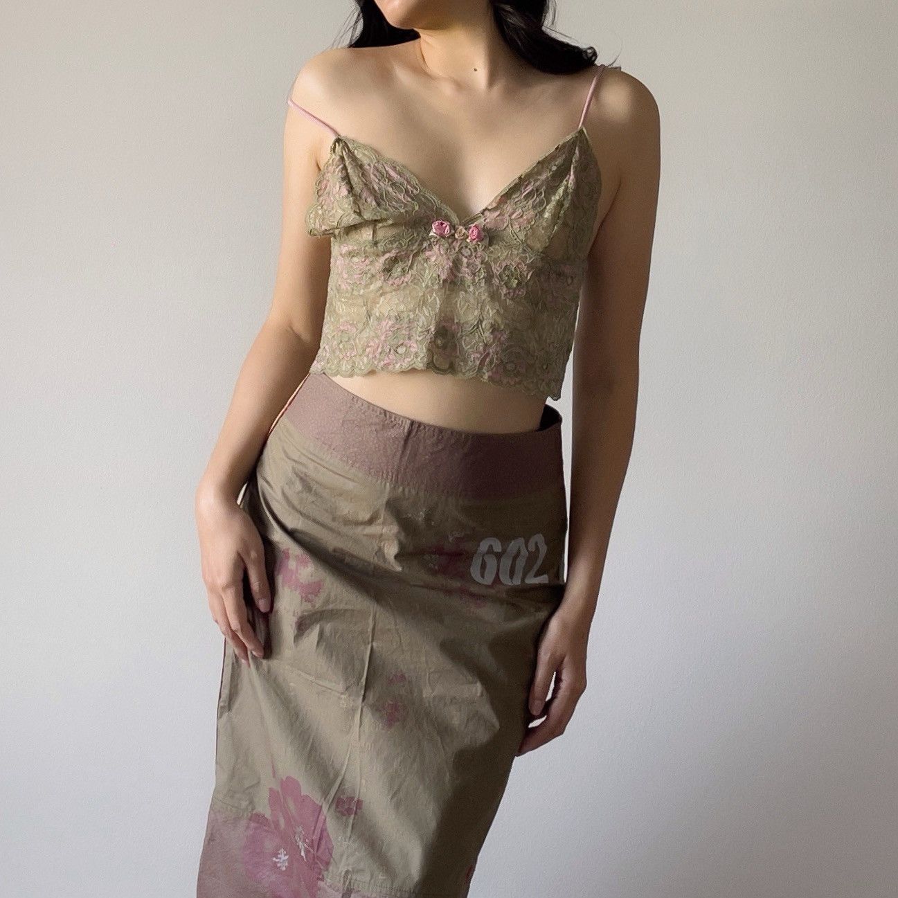 Other Adorable Green Floral Mesh Sheer Camisole (Medium) Size M / US 6-8 / IT 42-44 - 1 Thumbnail