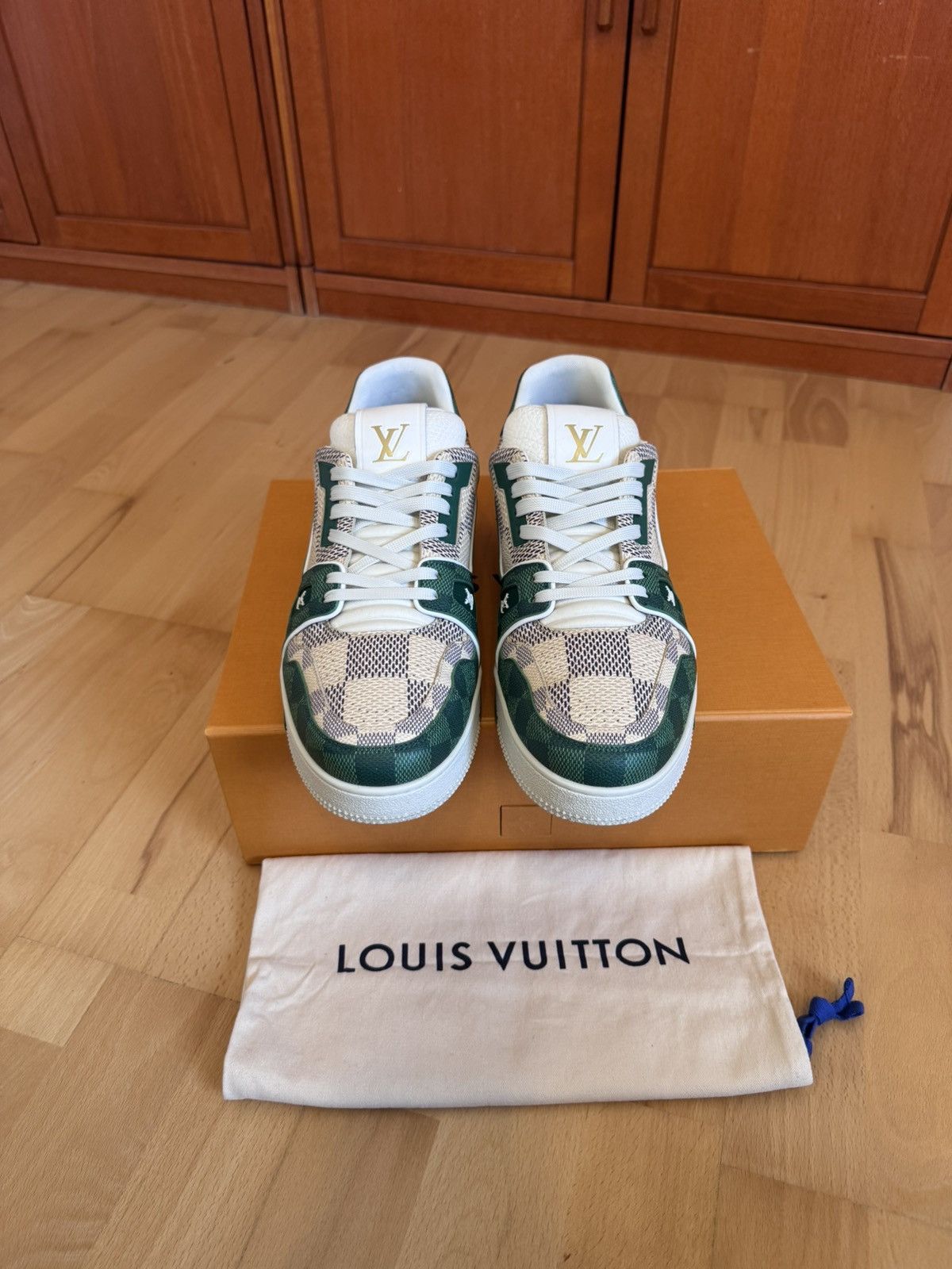 Louis Vuitton Louis Vuitton LV Trainer Green Damier By Pharell Size US 10 / EU 43 - 7 Thumbnail
