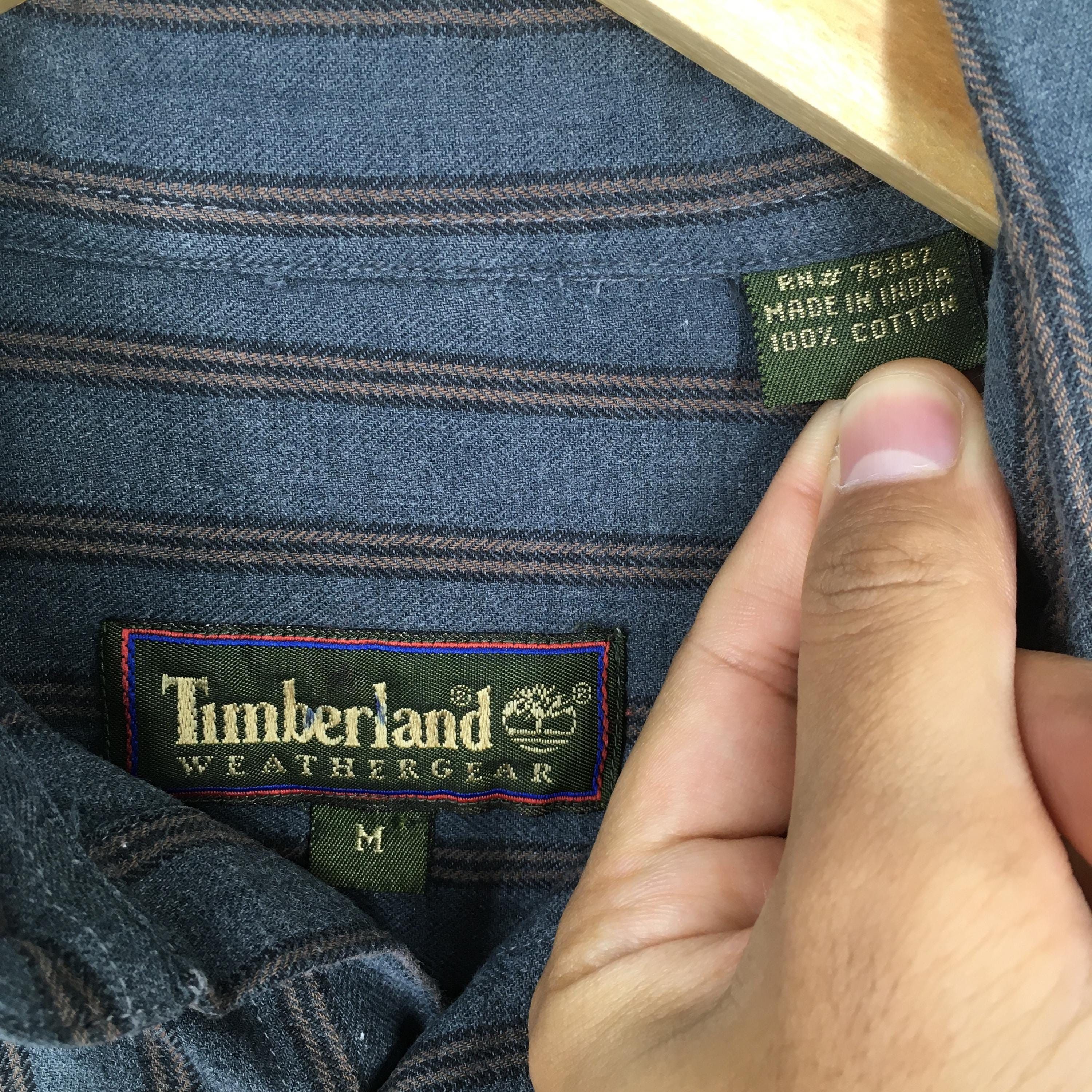 Flannel × Timberland Timberland Weathergear White Striped Blue Shirt Medium Size US M / EU 48-50 / 2 - 5 Thumbnail