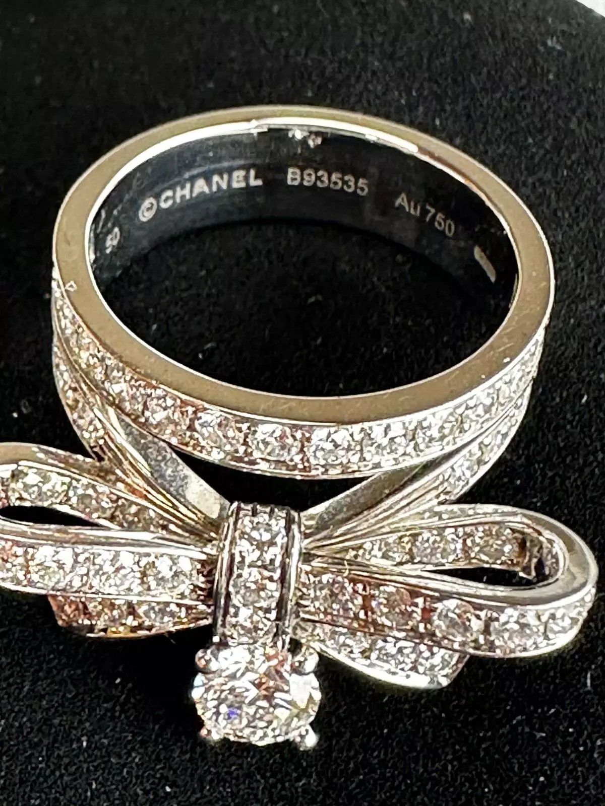 Chanel Chanel 18k Wht Gold 1.05 ct Diamond Ruban Ring, GIA, Sz 5.25 Size ONE SIZE - 2 Thumbnail