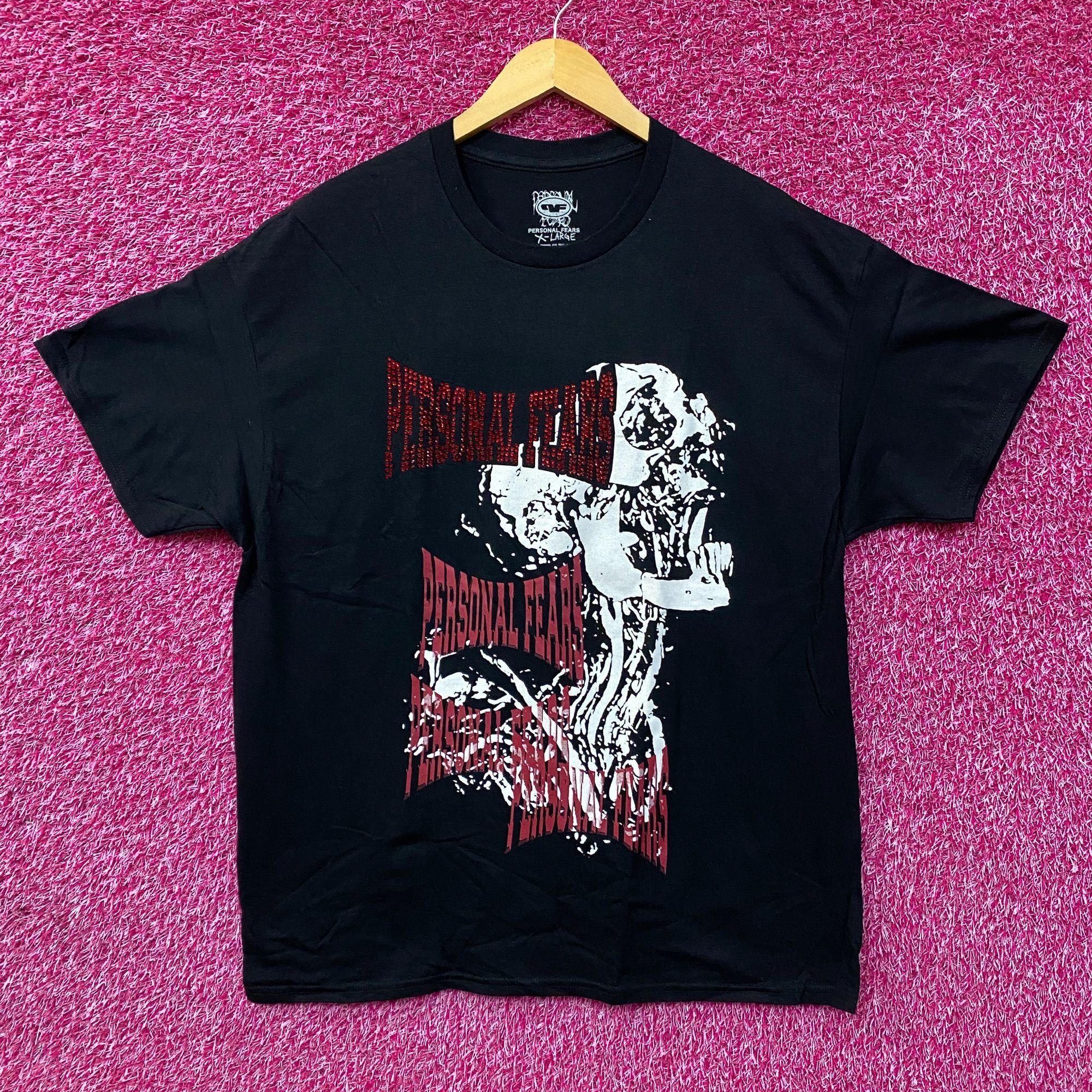 Other Personal Fears Fighter With Rhinestone Black T-Shirt XL Size US XL / EU 56 / 4 - 1 Thumbnail