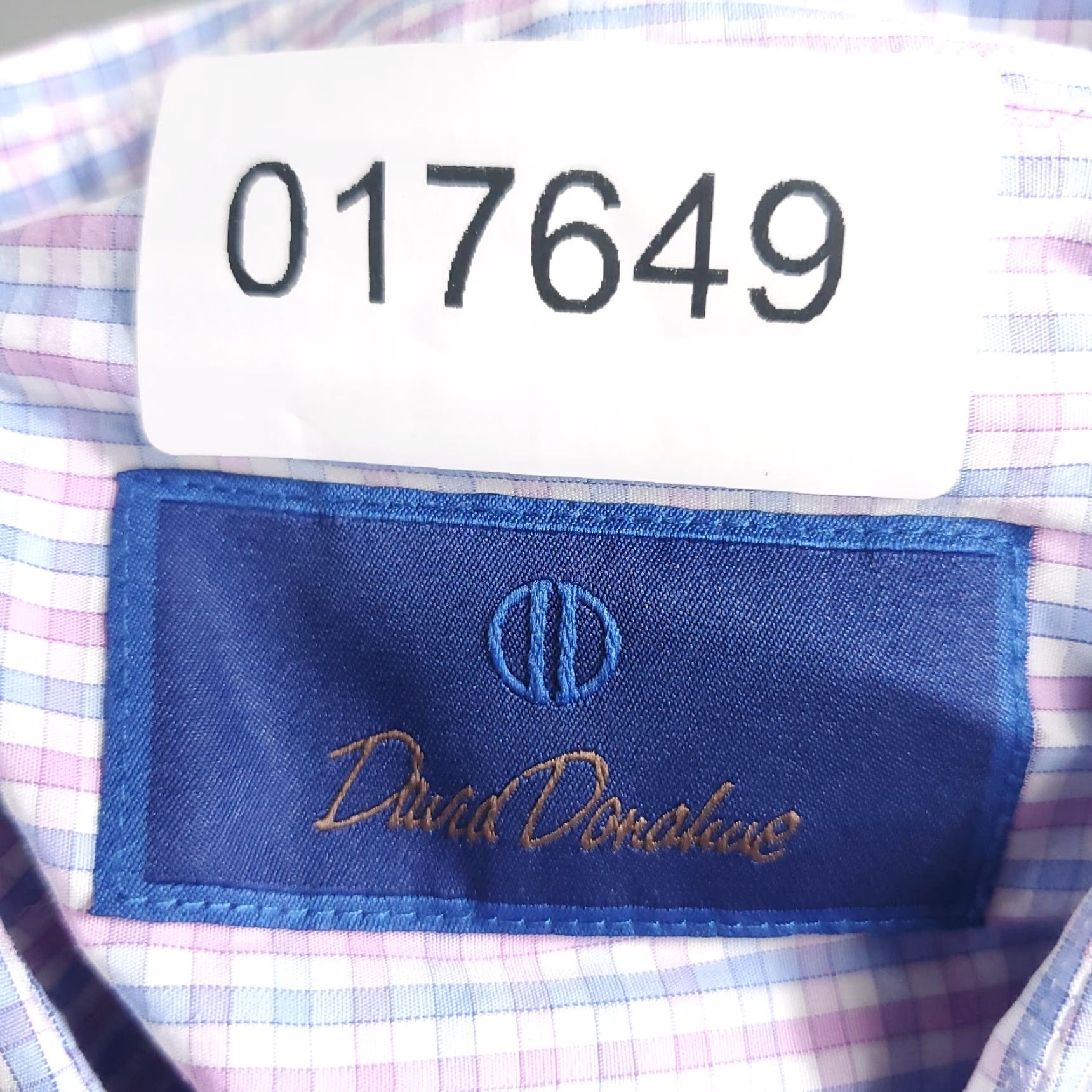 David Donahue David Donahue Shirt Mens Medium Purple/Blue Check Casual Button Up Long Sleeve Size US M / EU 48-50 / 2 - 7 Thumbnail