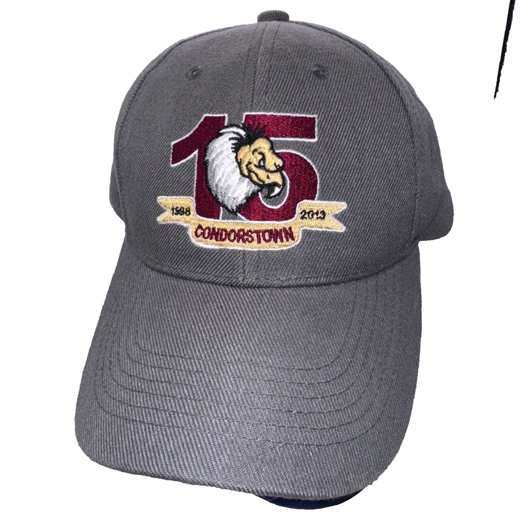 Vintage MELON WEAR Bakersfield Condors Town Hockey Team Hat 15 Year Anniversary Cap, Gray, One Size, Adjustable Baseball Cap, Logo, Men, Vintage No Size ONE SIZE - 2 Thumbnail