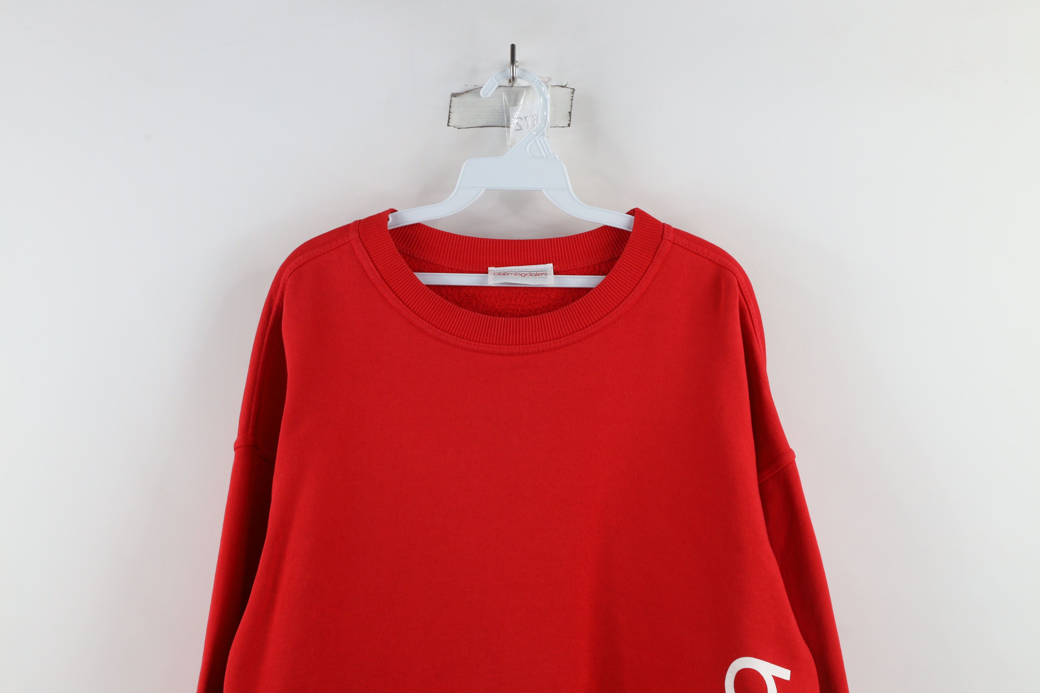 Vintage Vintage 90s Bloomingdales Spell Out Bloomies Sweatshirt Red Size XXL / US 16-18 / IT 52-54 - 2 Thumbnail