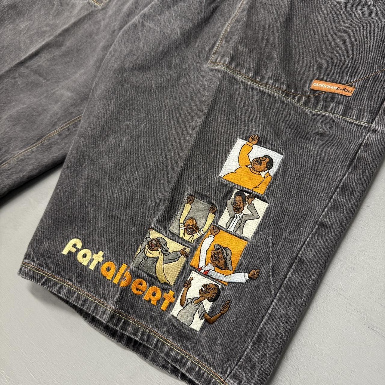 Fubu Y2K Platinum Fubu Embroidered Fat Albert Faded Jorts Size 38 Size US 38 / EU 54 - 2 Thumbnail