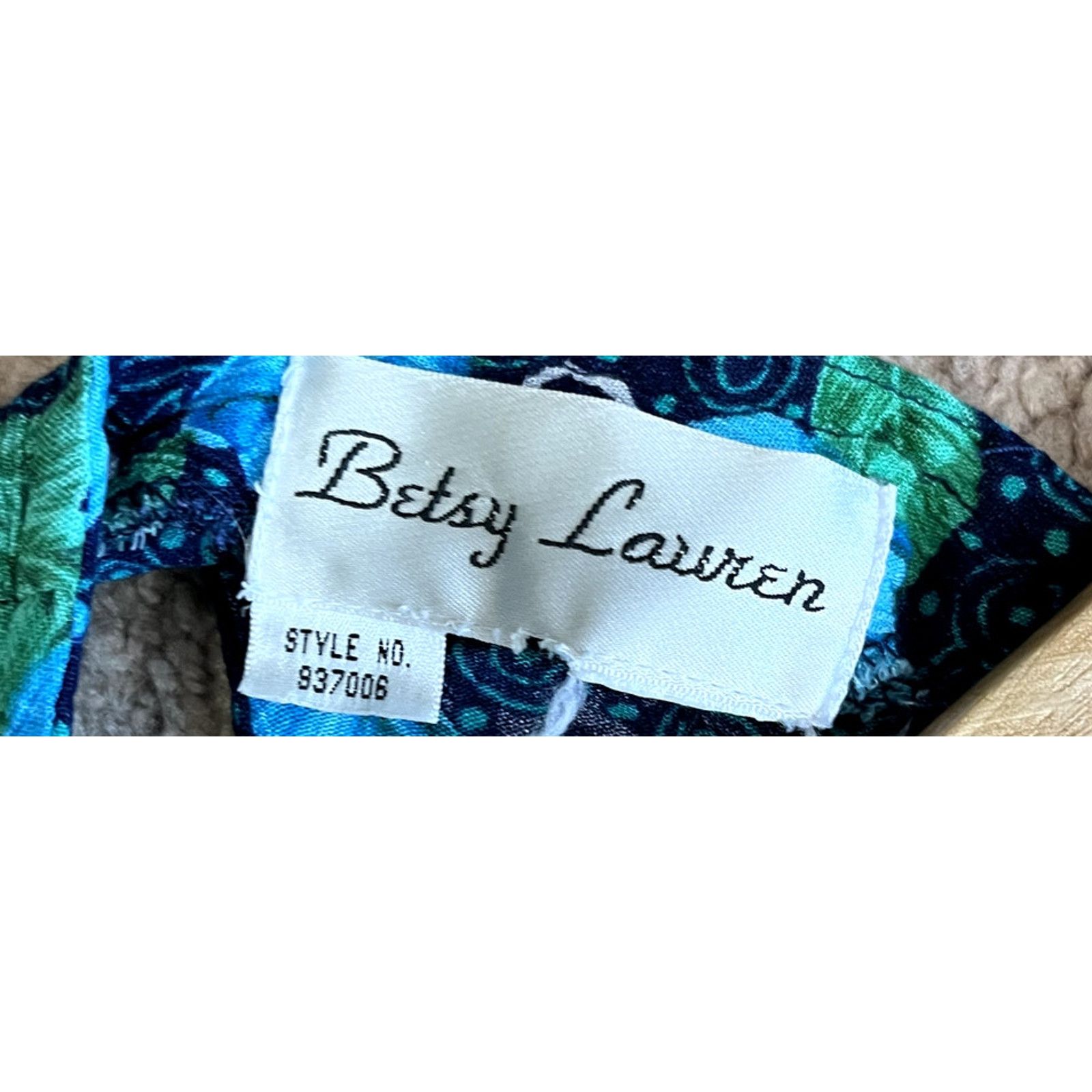 Vintage Vintage Women's Blue Floral Betsy Lauren L Size L / US 10 / IT 46 - 6 Thumbnail