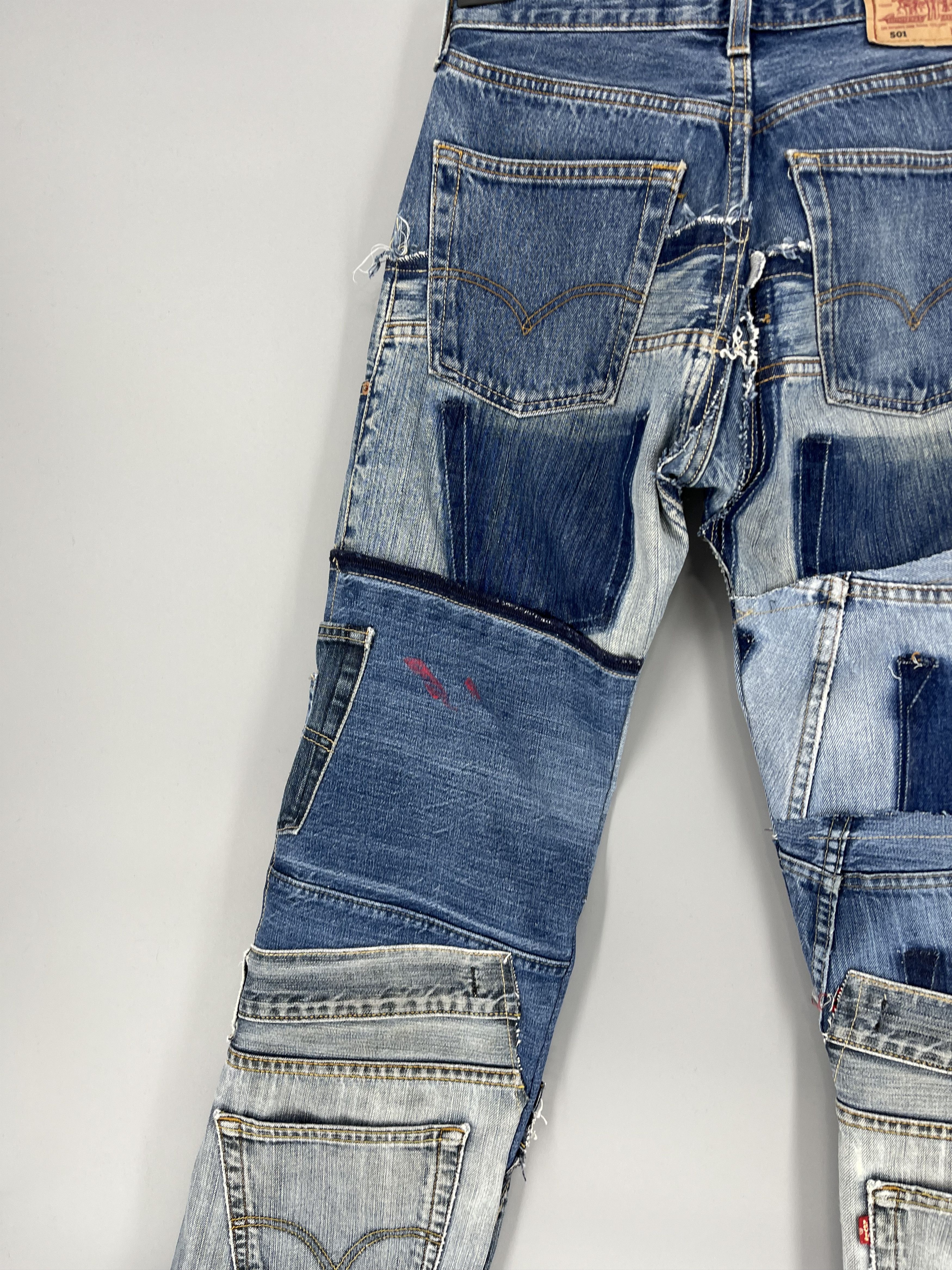 Other 90s Levi’s 501 Patchwork Multipocket Denim Custom Jeans USA Size US 31 - 14 Thumbnail