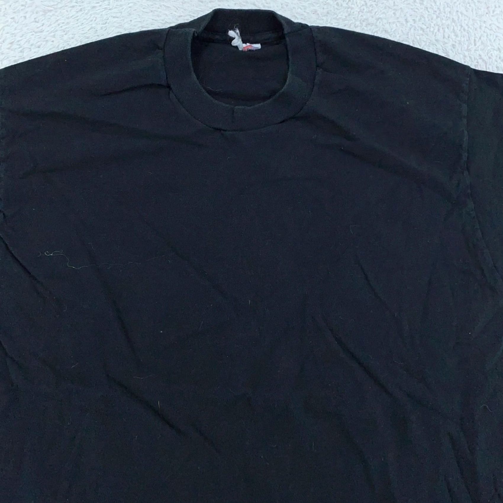 Vintage VINTAGE 90s Black Cotton Crewneck T-Shirt Mens Medium/Large Basic Tee Size US M / EU 48-50 / 2 - 2 Thumbnail