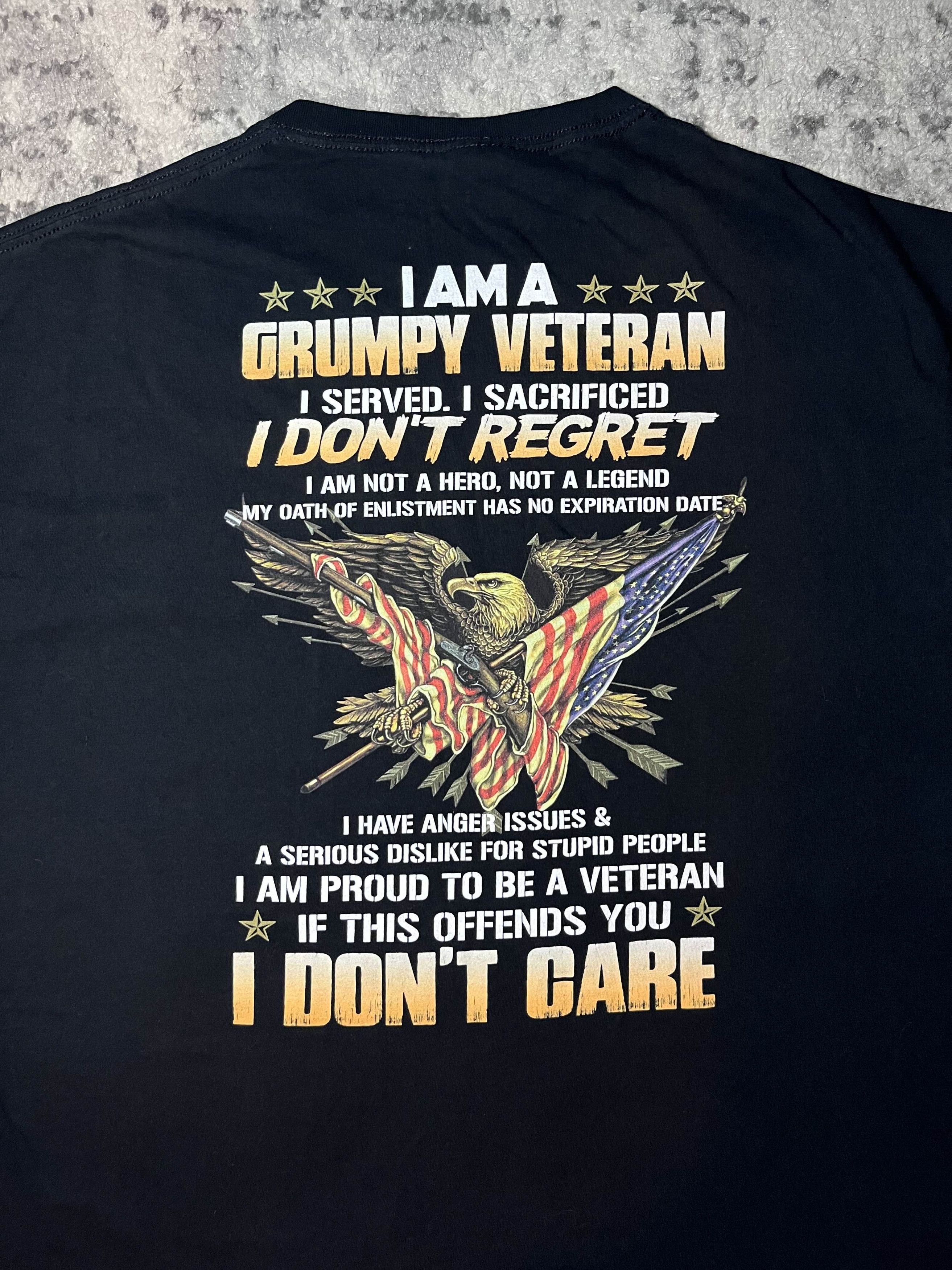 Vintage Funny I Am A Grumpy Veteran Shirt Size US L / EU 52-54 / 3 - 1 Thumbnail