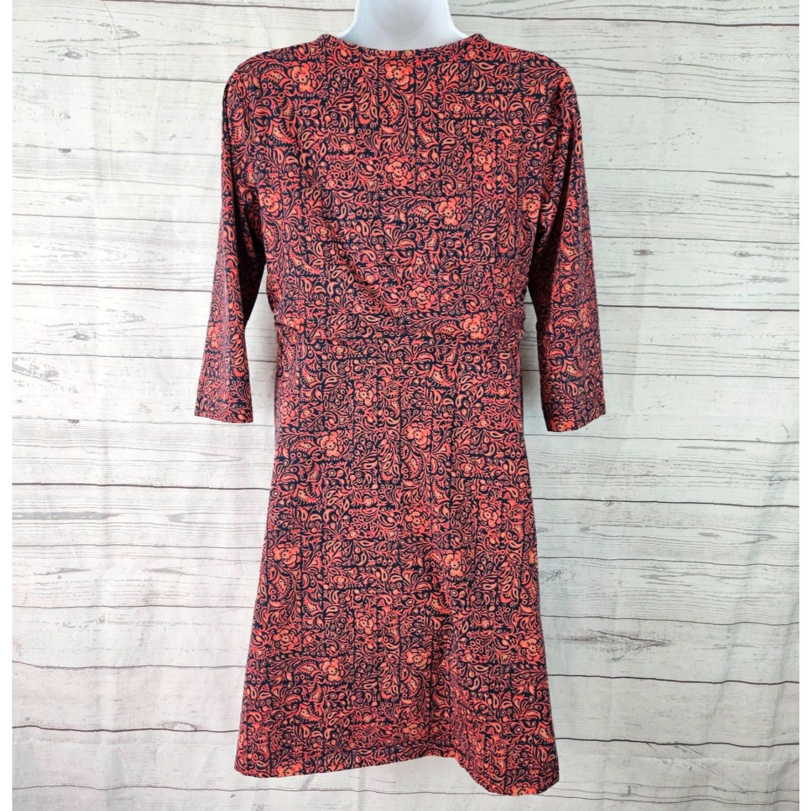 Patagonia Patagonia Womens Margot Dress L Floral 3/4 Sleeve Organic Cotton Pink Teal Blue Knee Length Womens Matted? Size L / US 10 / IT 46 - 3 Thumbnail
