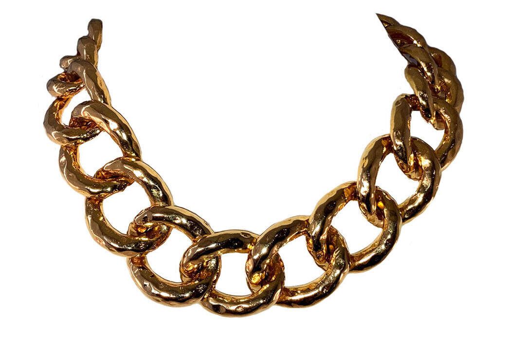 Designer Kenneth Jay Lane KJL Runway Gold Plated Jumbo Chain Necklace Size ONE SIZE - 1 Thumbnail