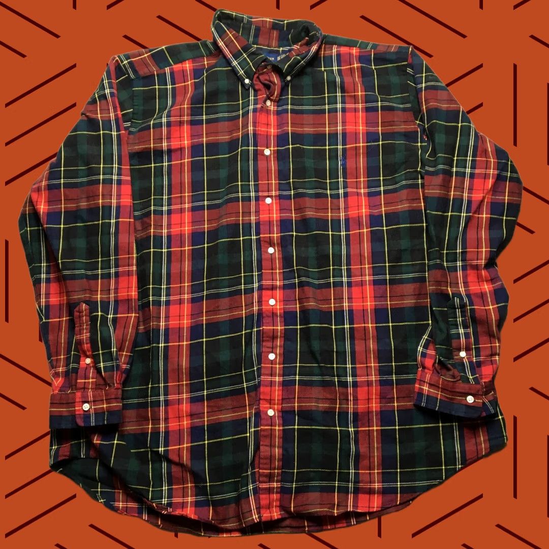 Ralph Lauren Ralph Lauren Performance Shirt Mens 3XLT Red Plaid Button-Down Flannel Classic Shirt Size US XXL / EU 58 / 5 - 1 Thumbnail